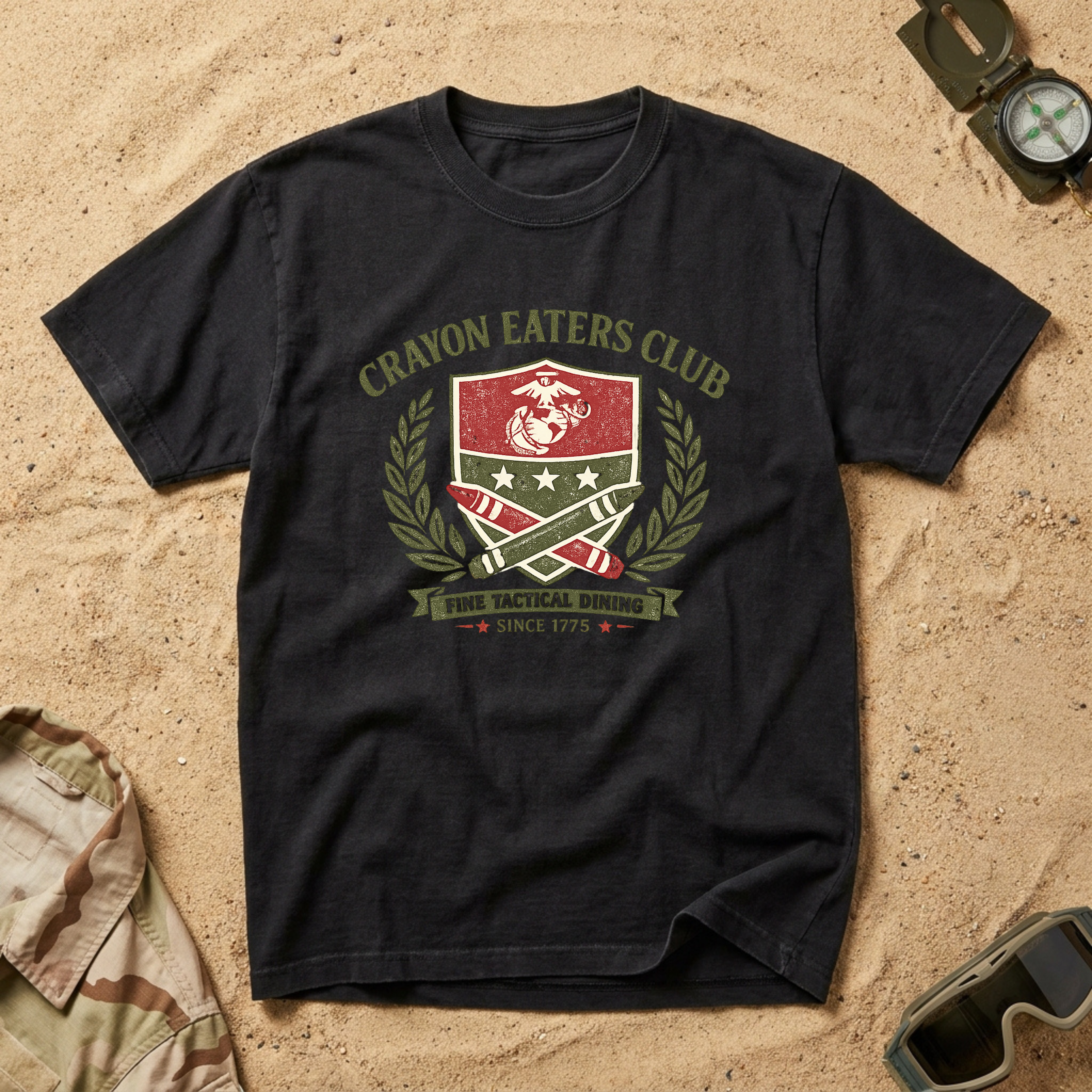 Crayon Eaters Club Muted Tactical Insignia - Premium T-Shirt
