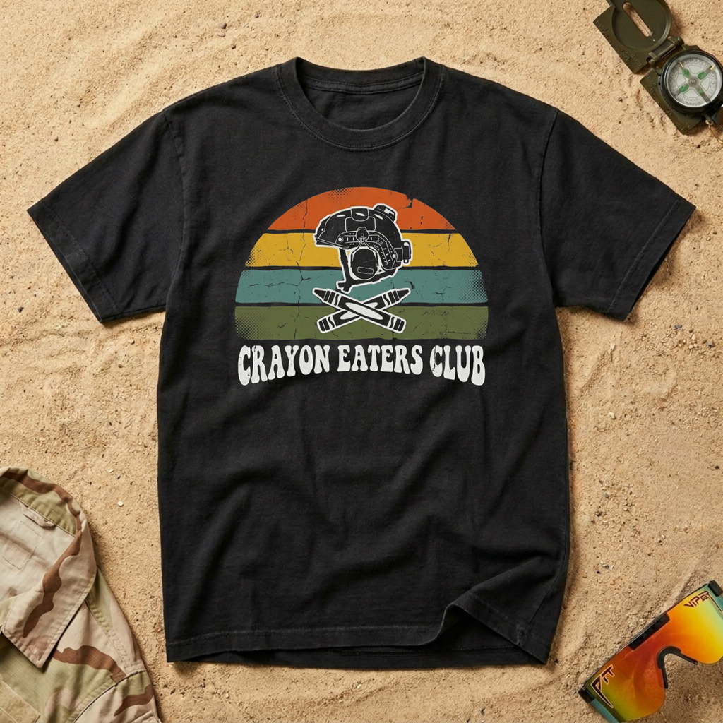 Retro Grunge Sunset Crayons - Premium T-Shirt