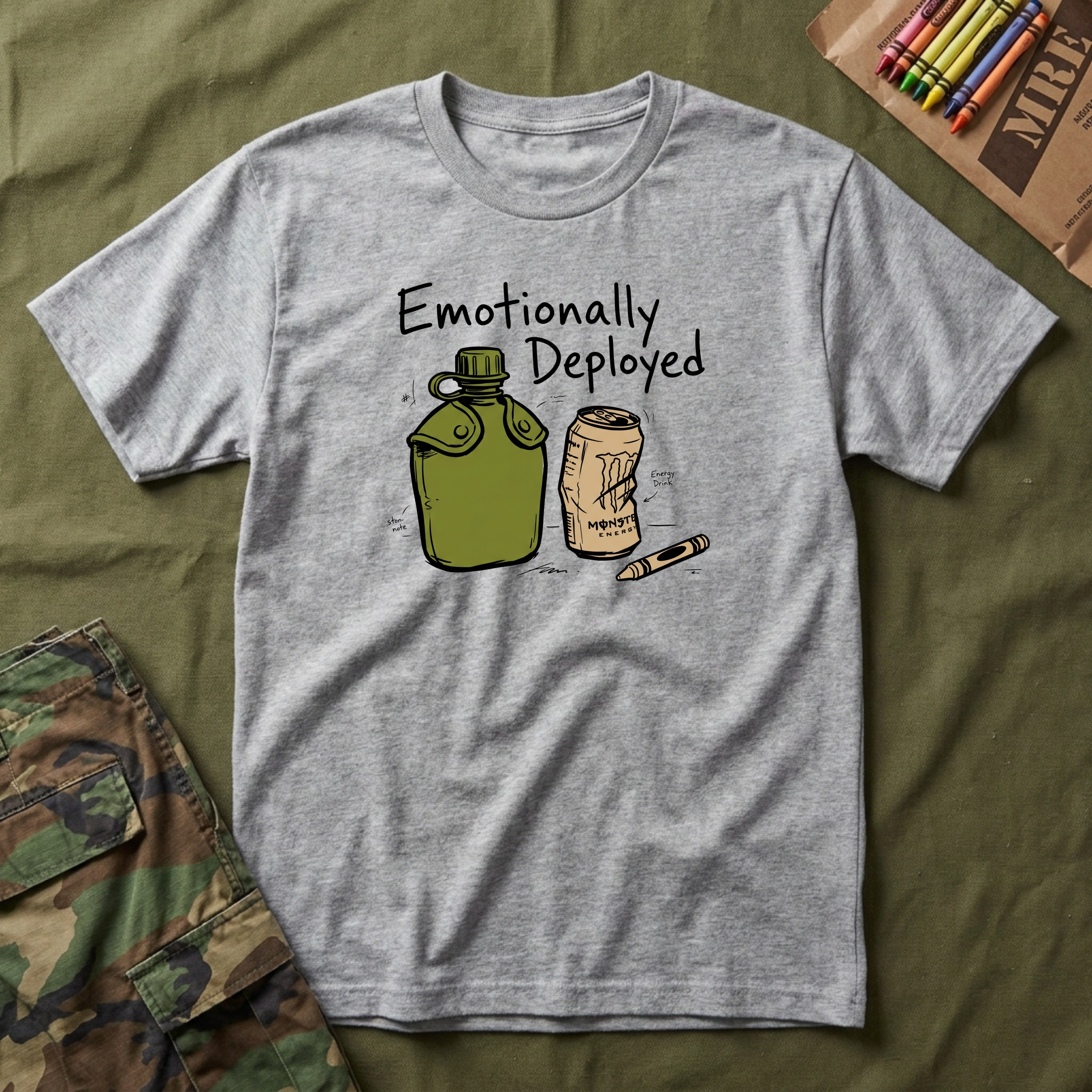 Emotionally Deployed Canteen & Can - Premium T-Shirt