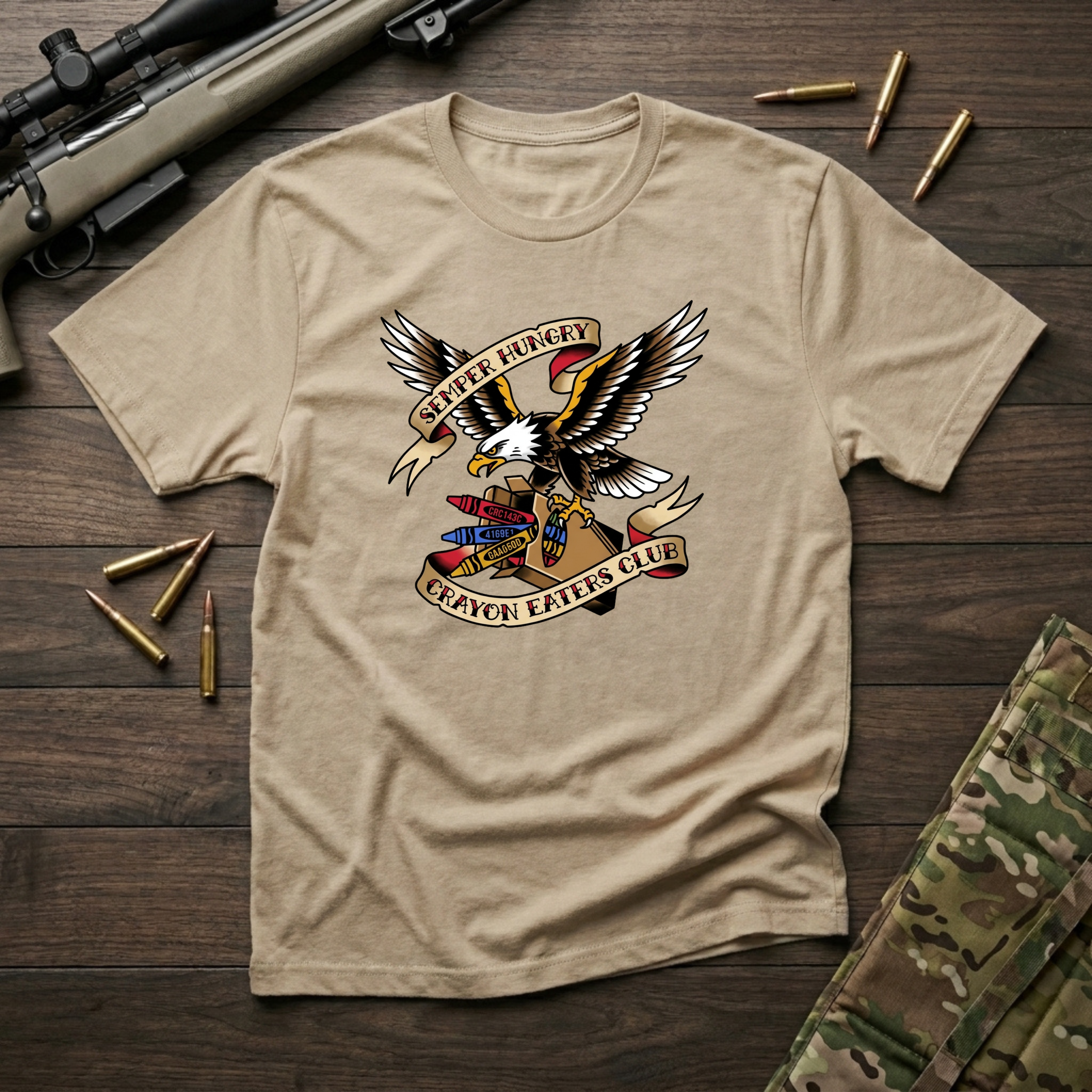 Eagle Tattoo Crayon Club - Premium T-Shirt