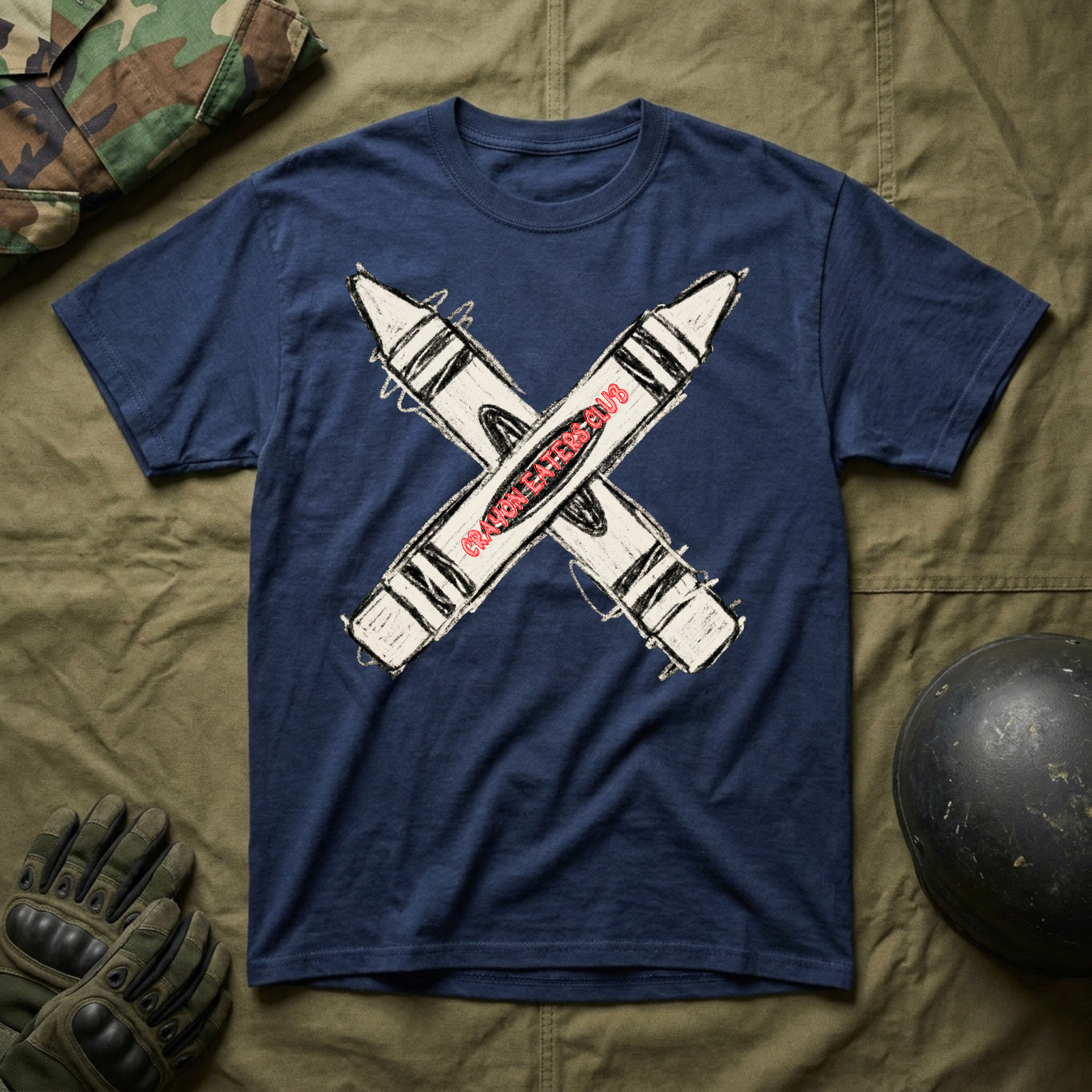 Scribbled Cross Rifles - Premium T-Shirt