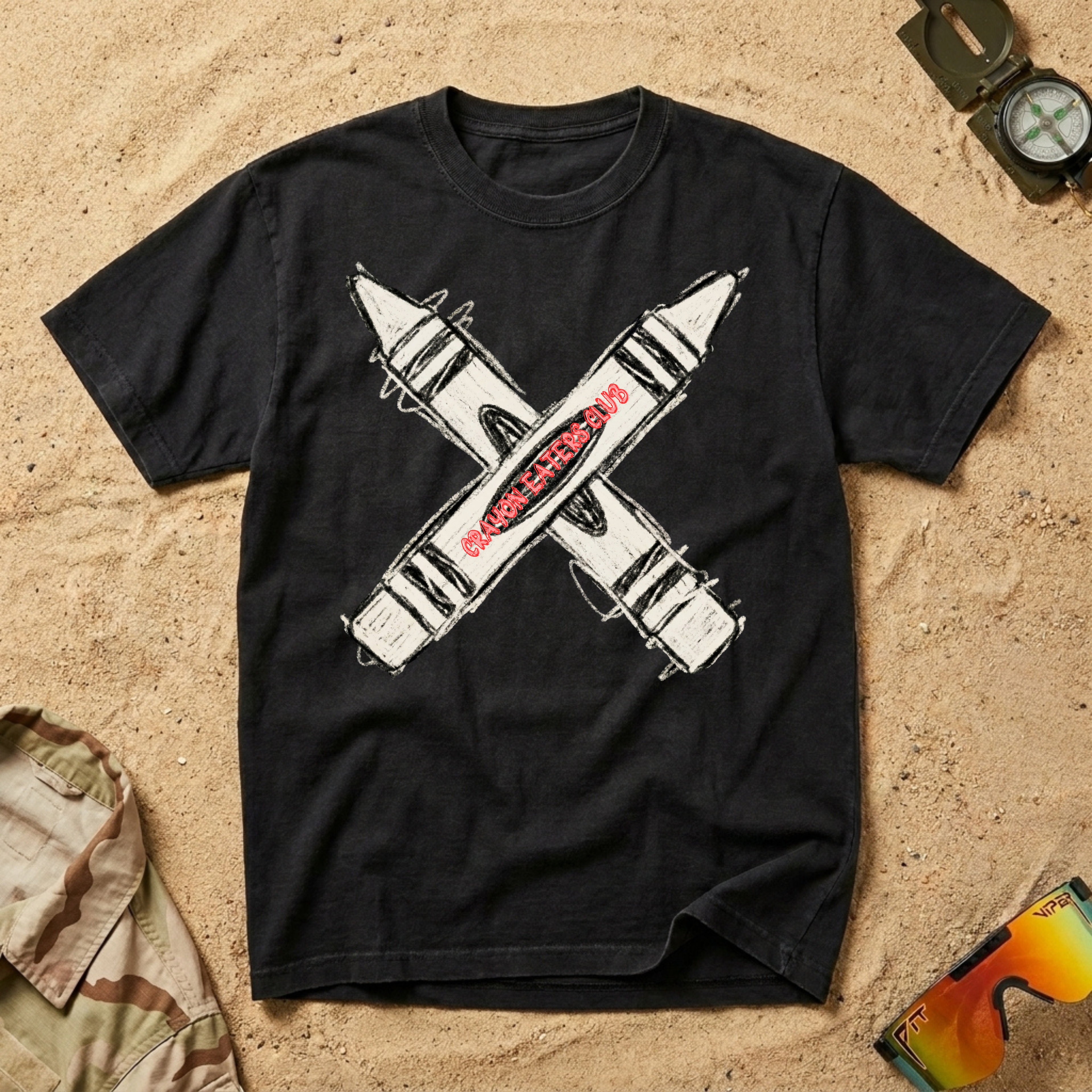 Scribbled Cross Rifles - Premium T-Shirt