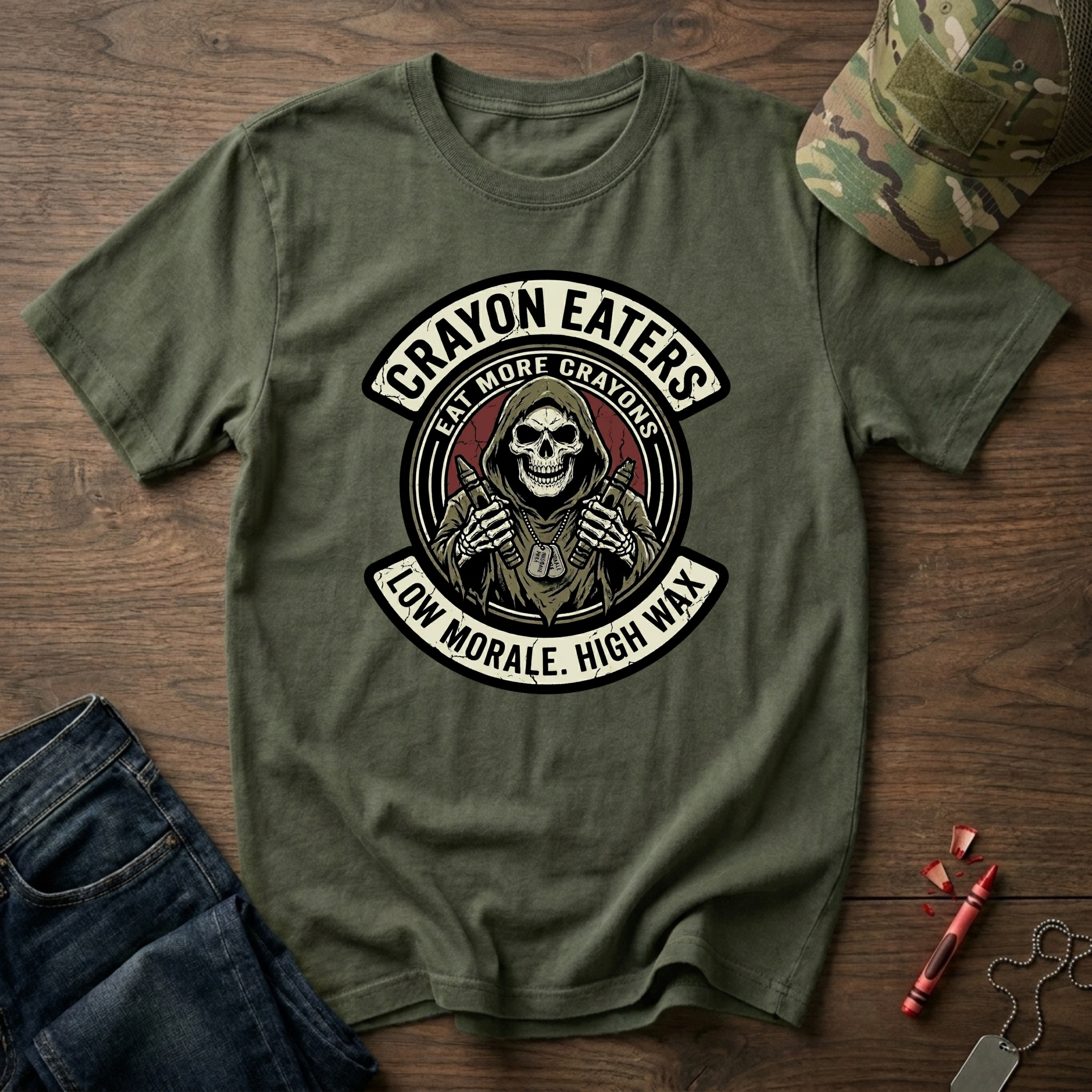 Eat More Crayons Insignia - Premium T-Shirt