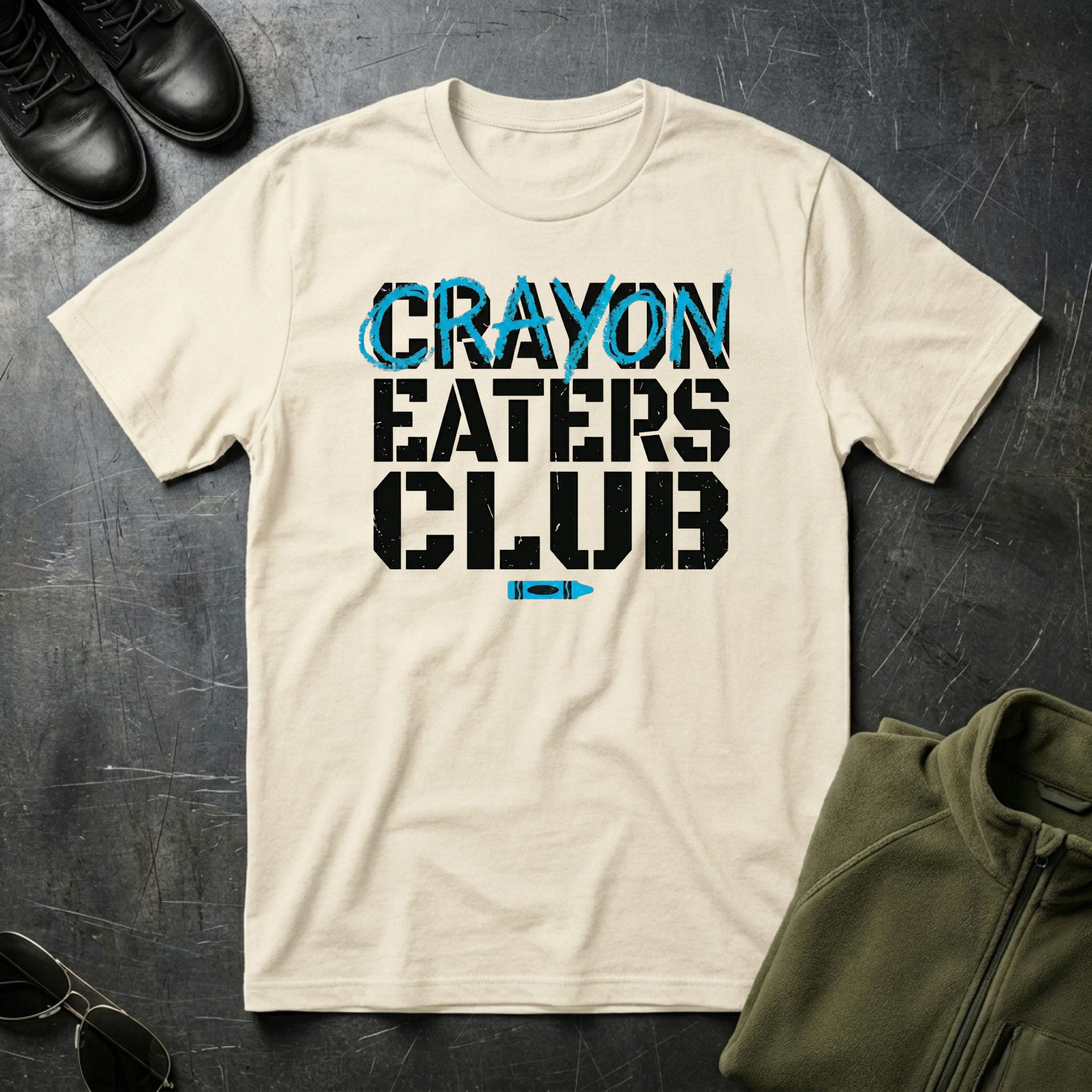 Blue Crayon Statement - Premium T-Shirt