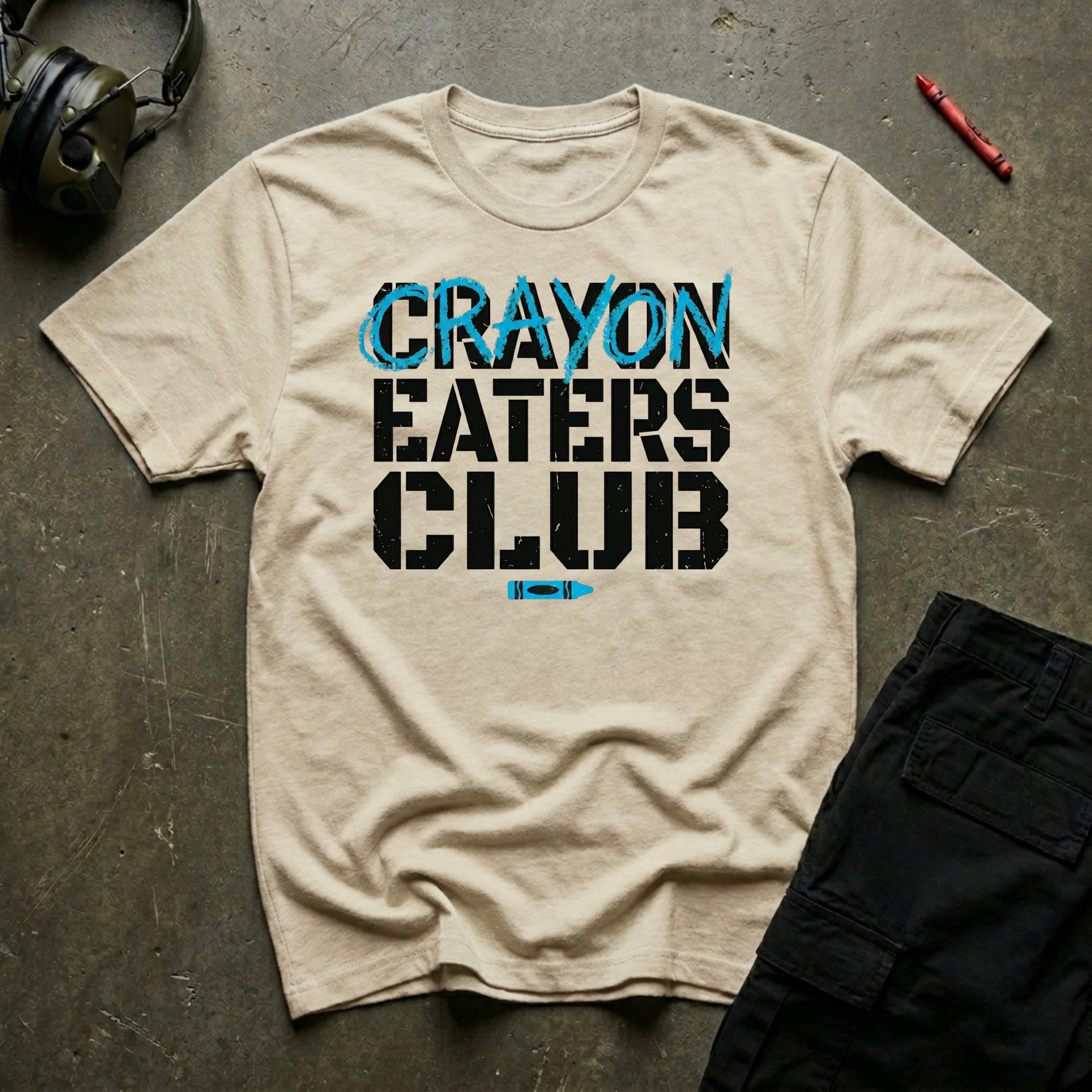 Blue Crayon Statement - Premium T-Shirt