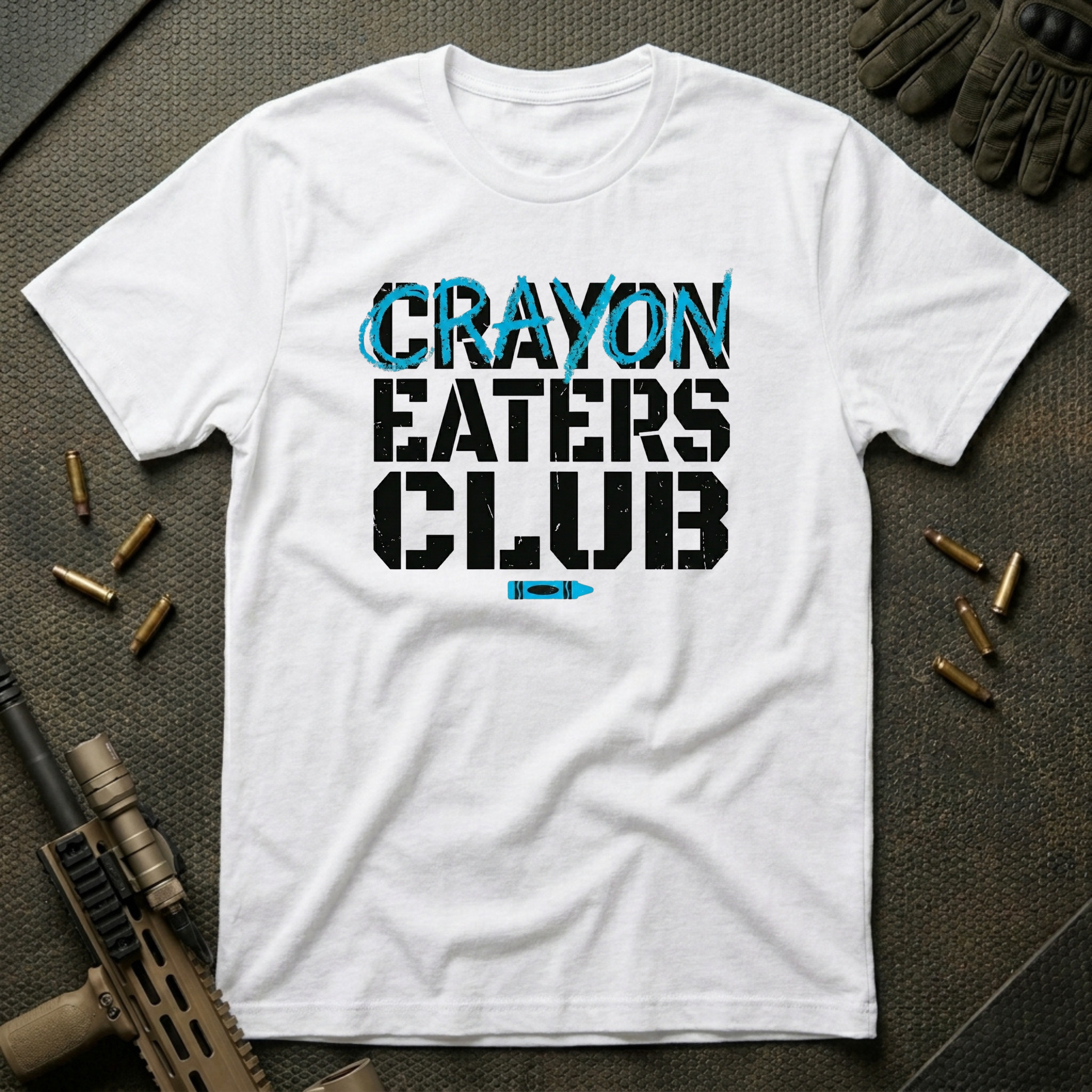 Blue Crayon Statement - Premium T-Shirt