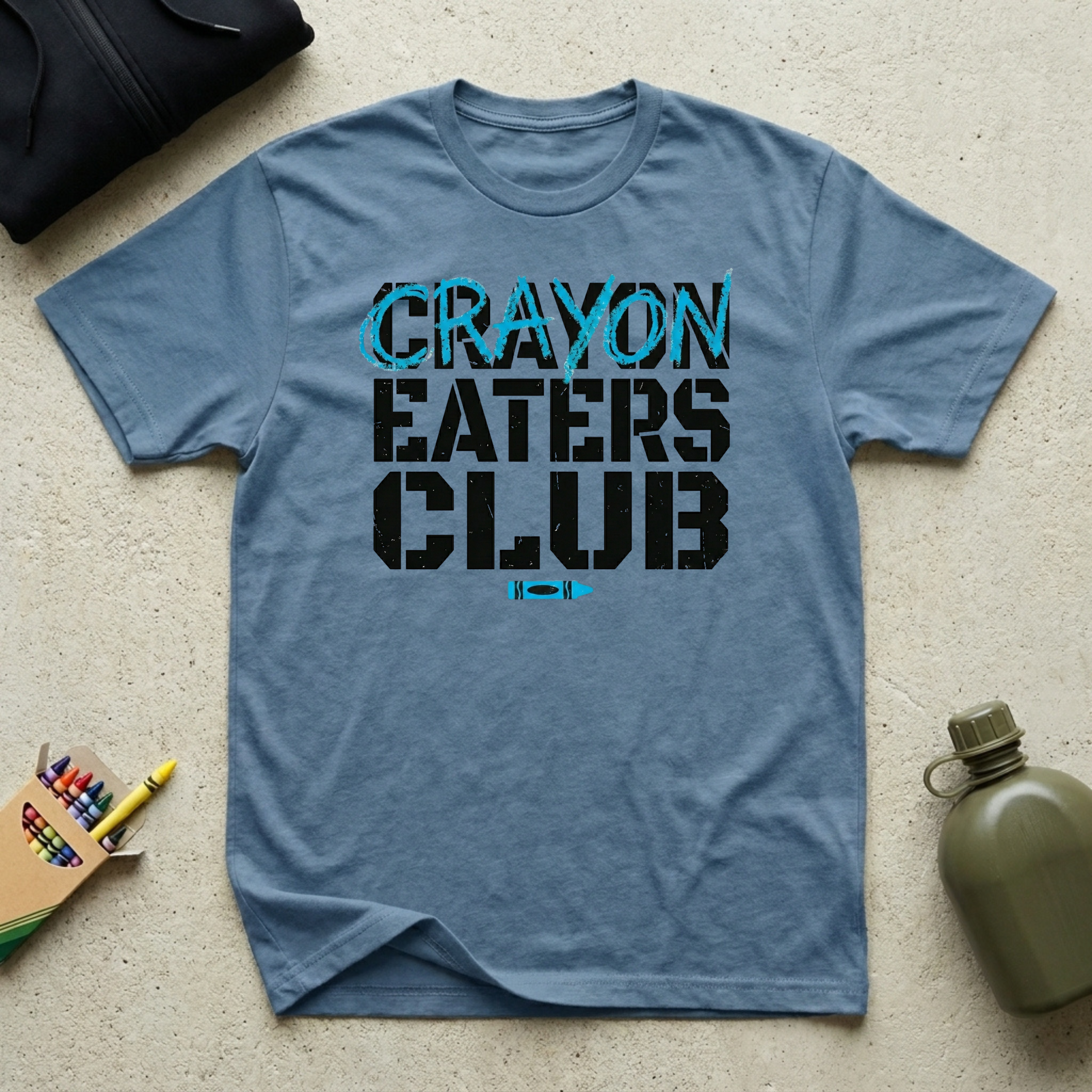 Blue Crayon Statement - Premium T-Shirt