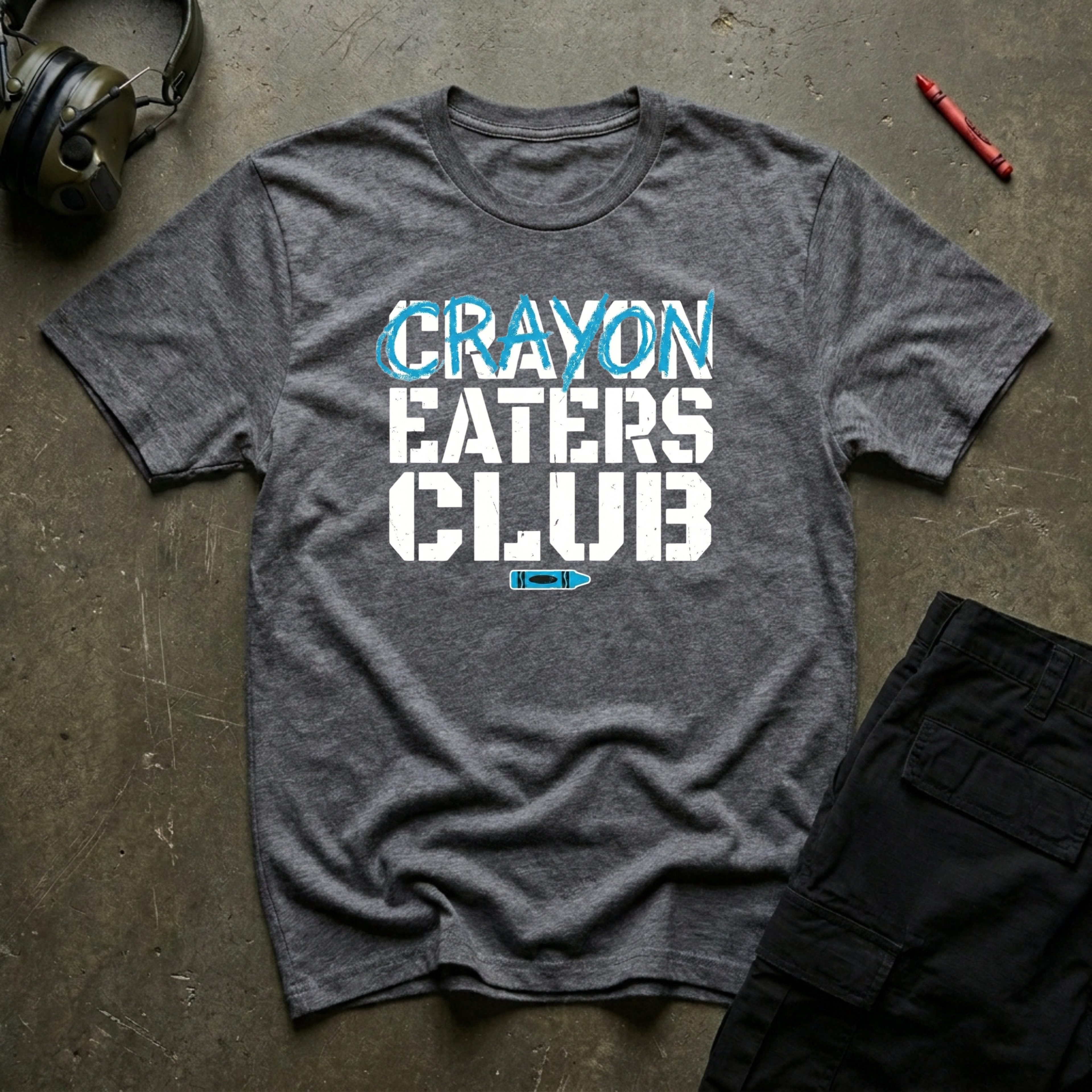 Blue Crayon Statement - Premium T-Shirt