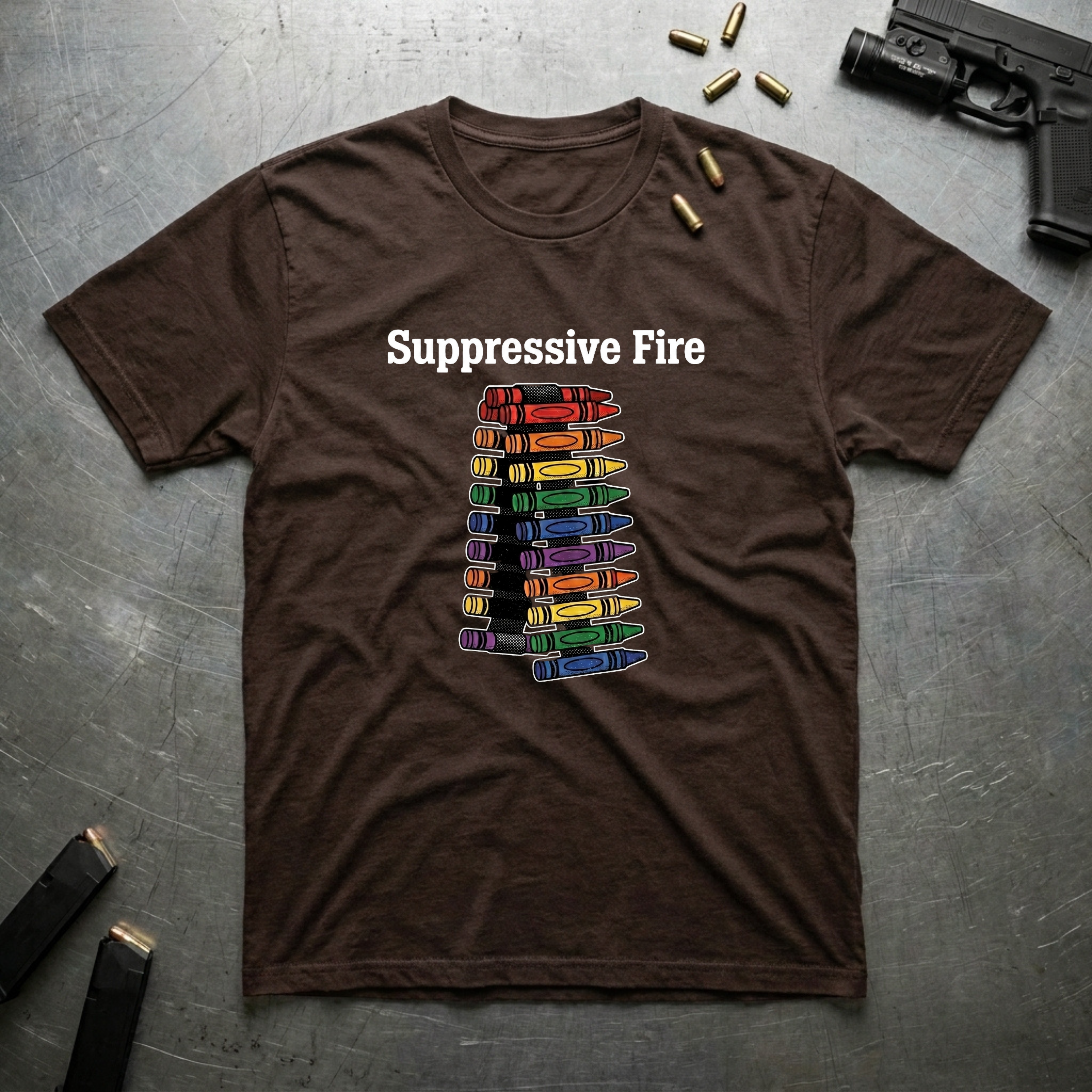 Belt Fed Crayons - Premium T-Shirt