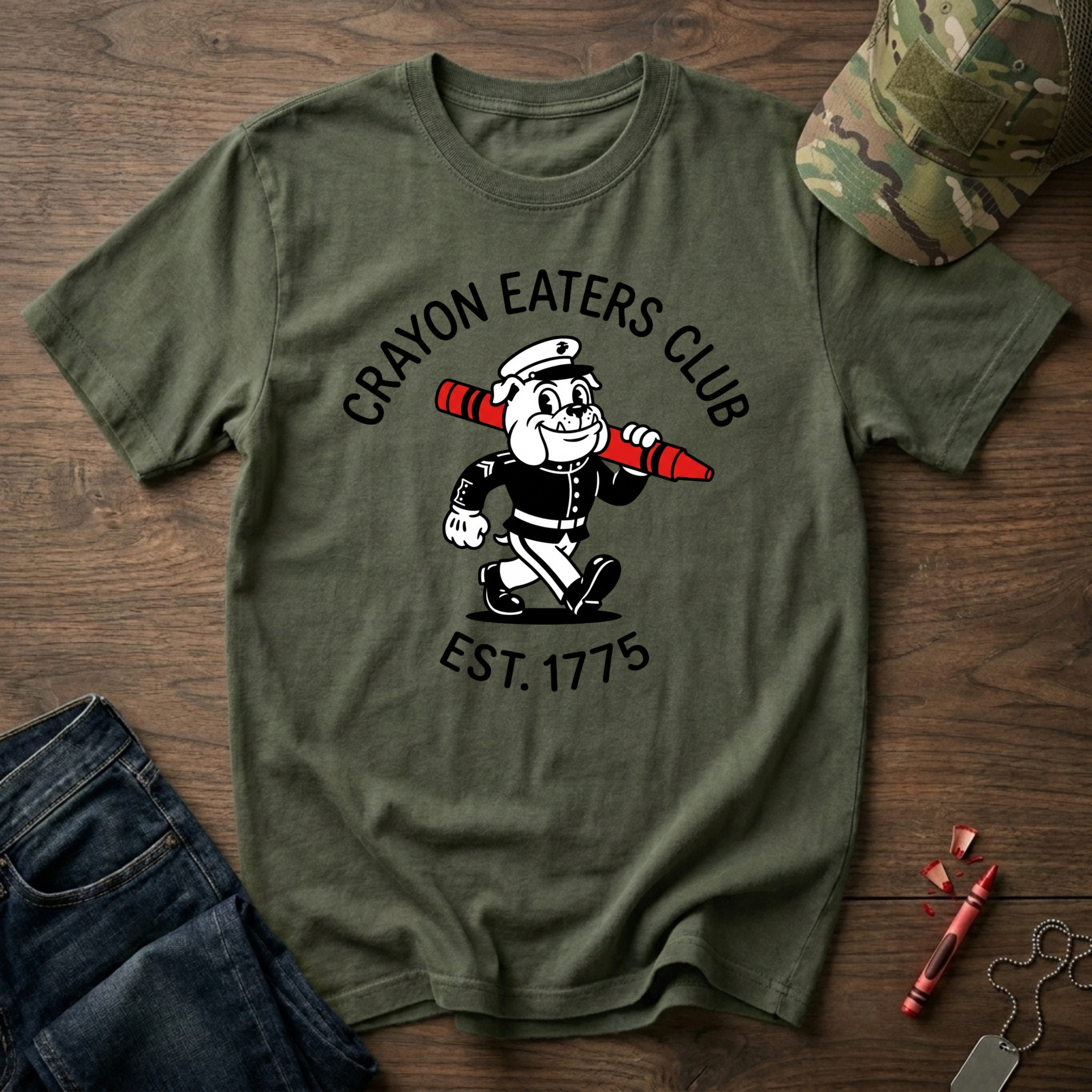 Cartoon Crayon Eater - Premium T-Shirt