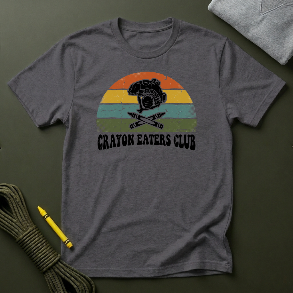 Retro Grunge Sunset Crayons - Premium T-Shirt