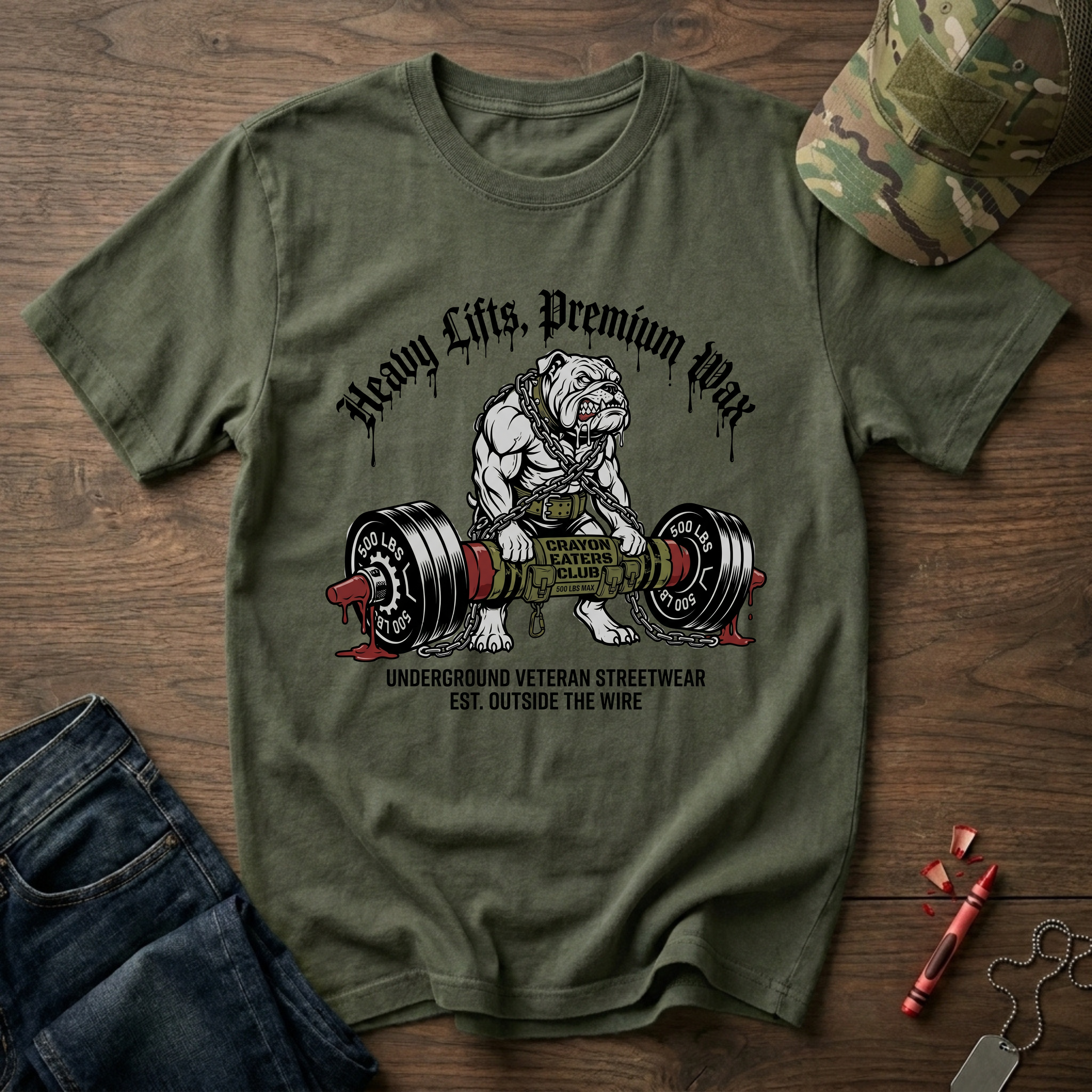 Deadlift Bulldog - Premium T-Shirt