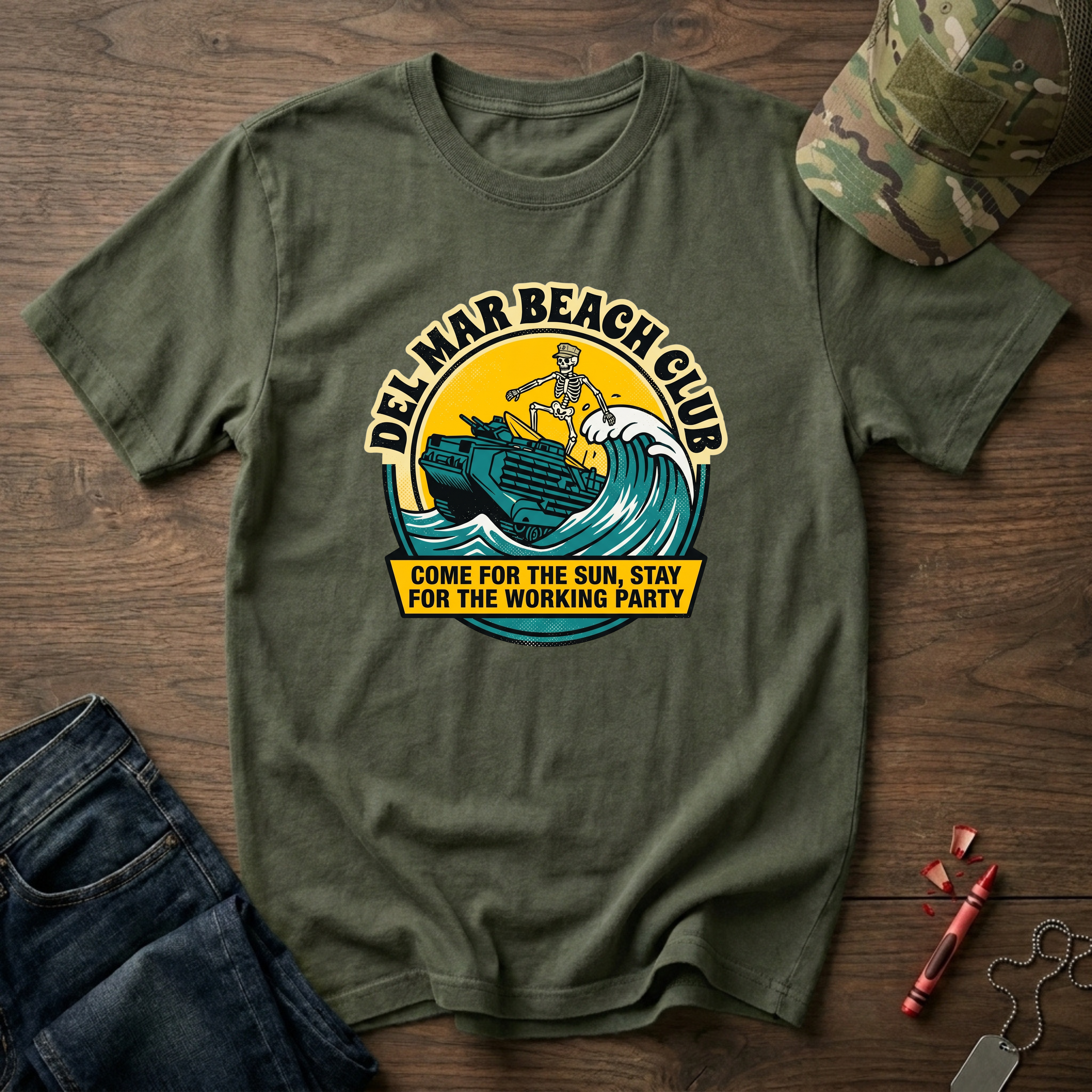 Del Mar Beach Club - Premium T-Shirt