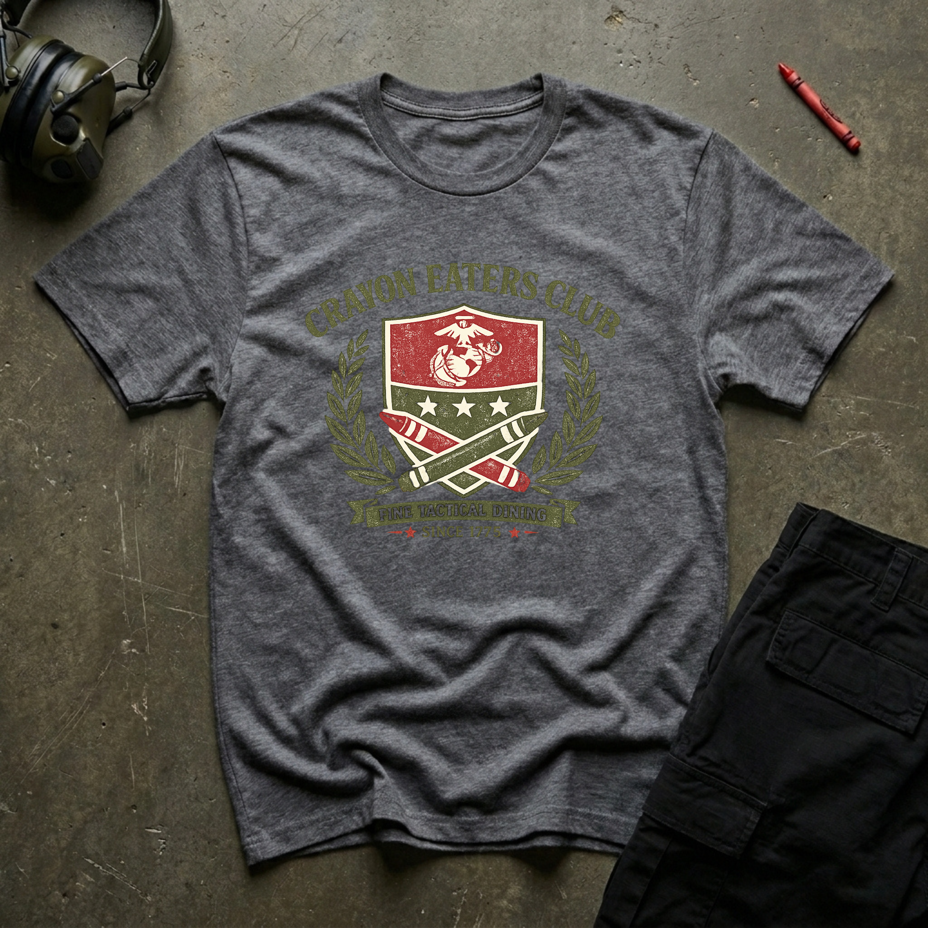 Crayon Eaters Club Muted Tactical Insignia - Premium T-Shirt