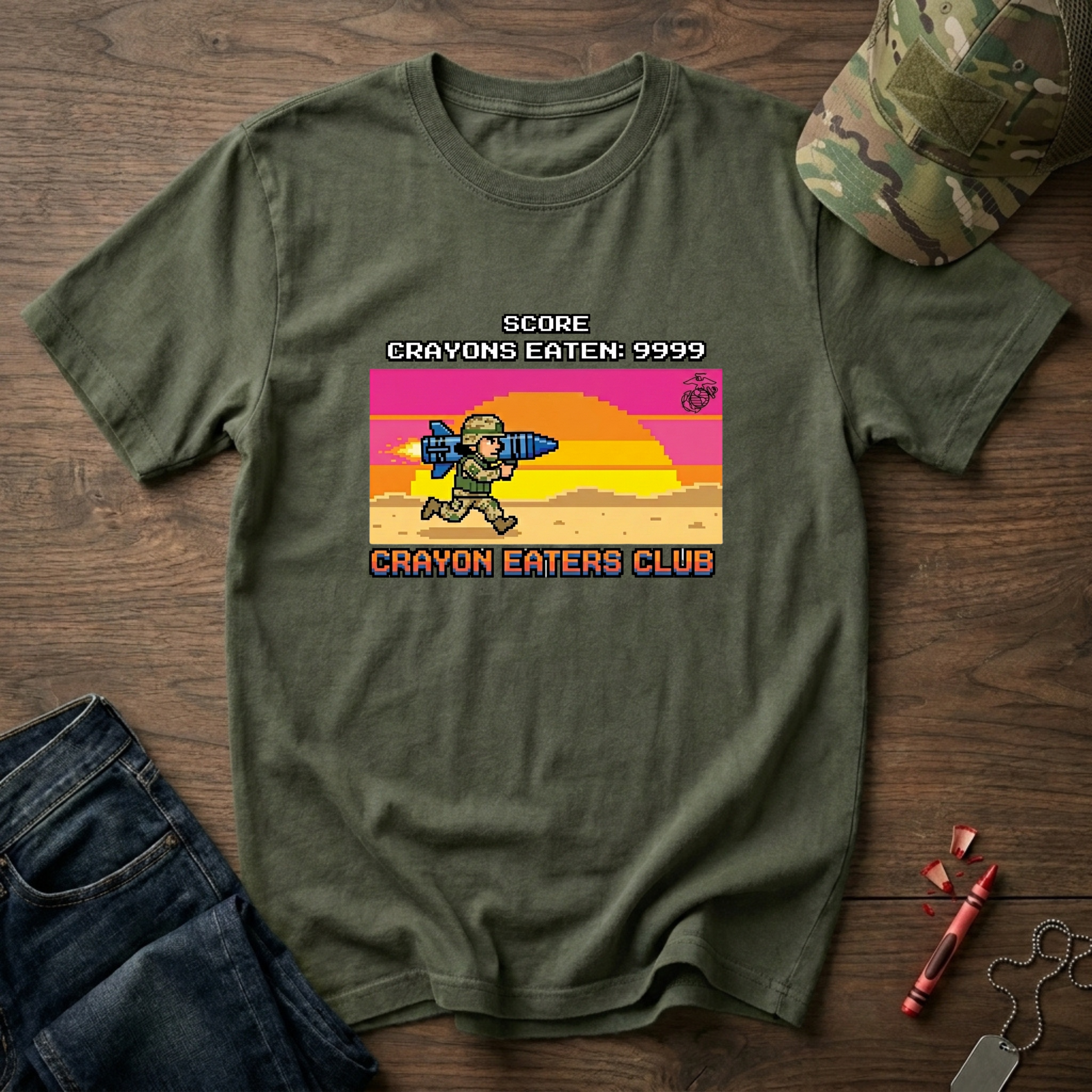 Level 9999 Crayon Eaters Club - Premium T-Shirt