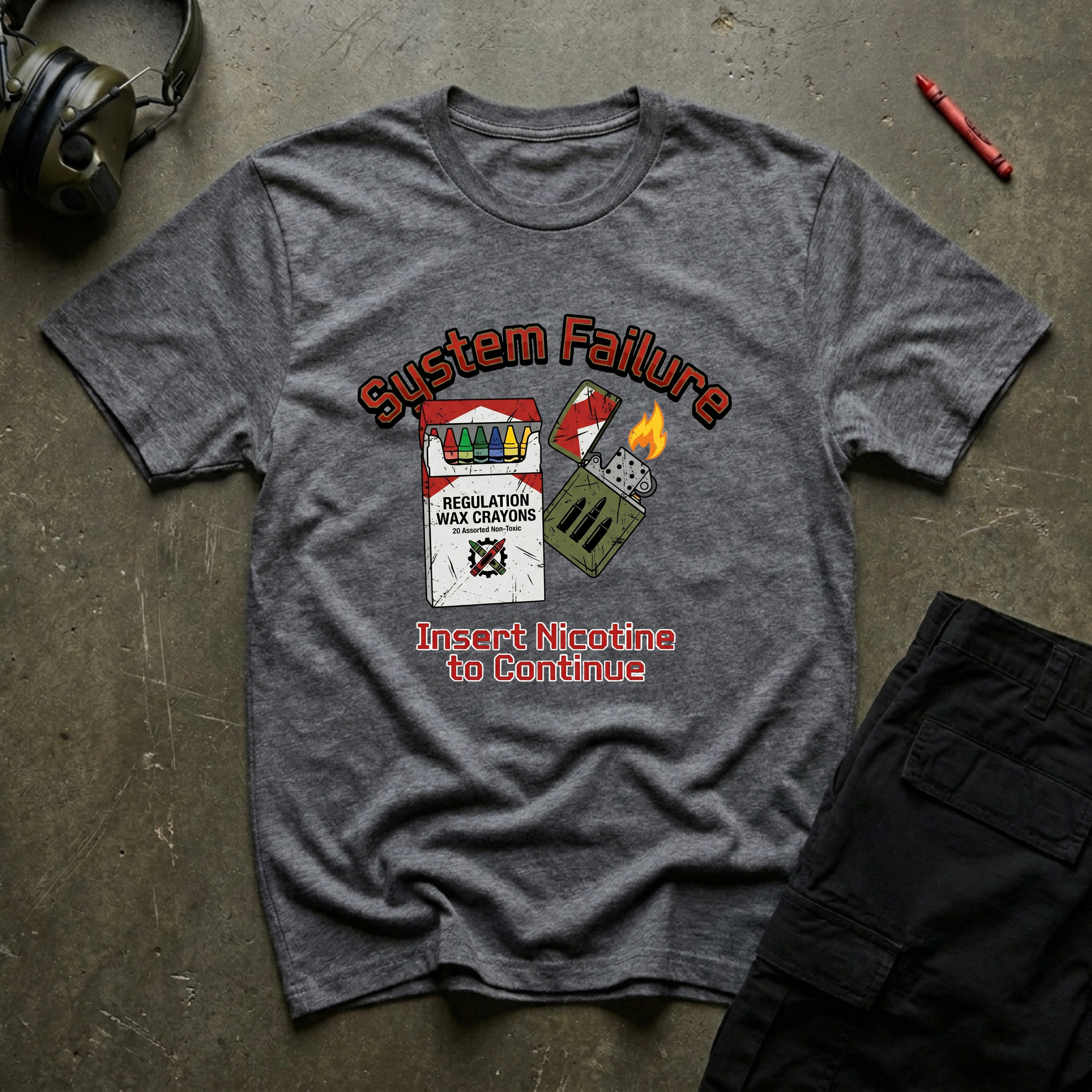 Insert Crayon to Continue - Premium T-Shirt
