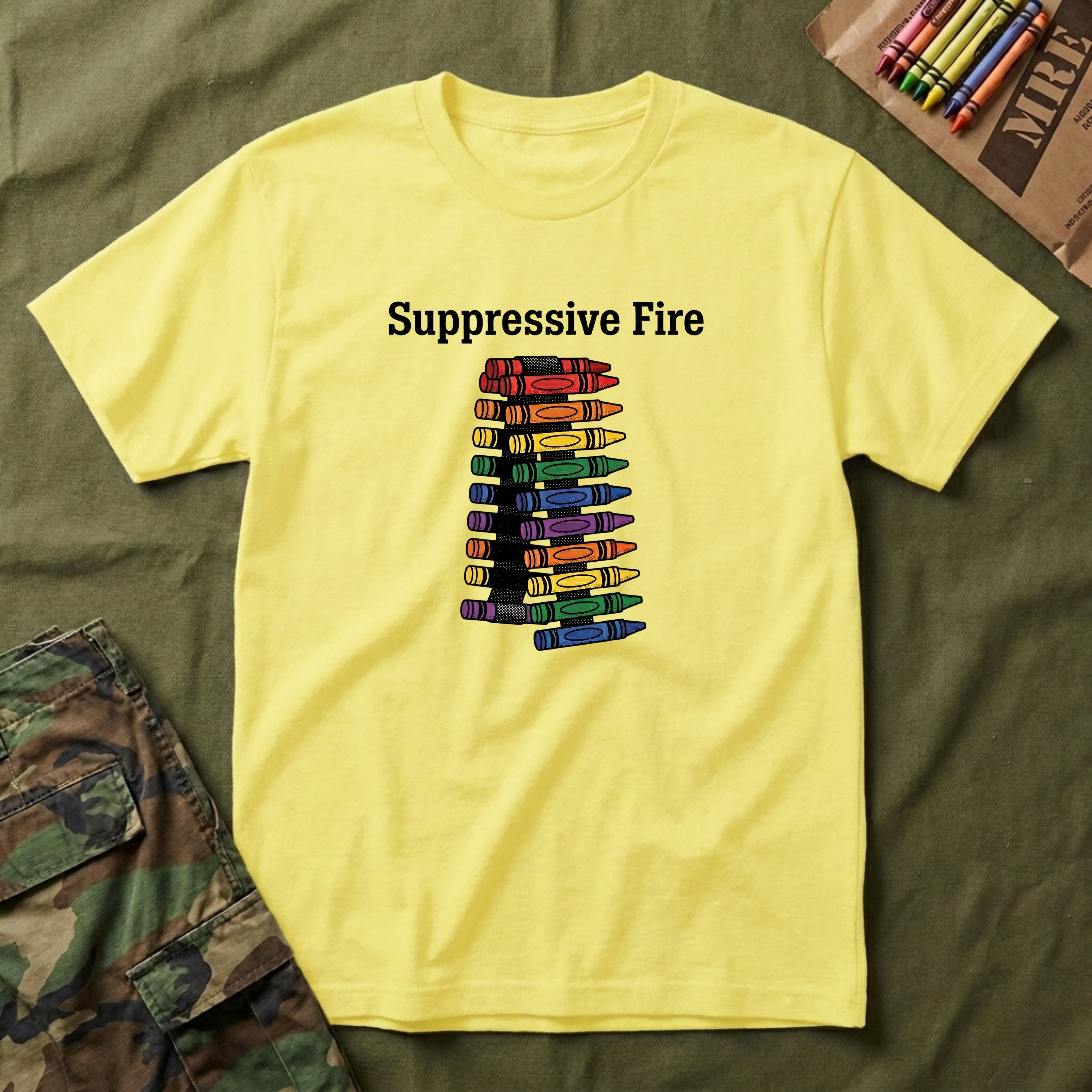 Belt Fed Crayons - Premium T-Shirt