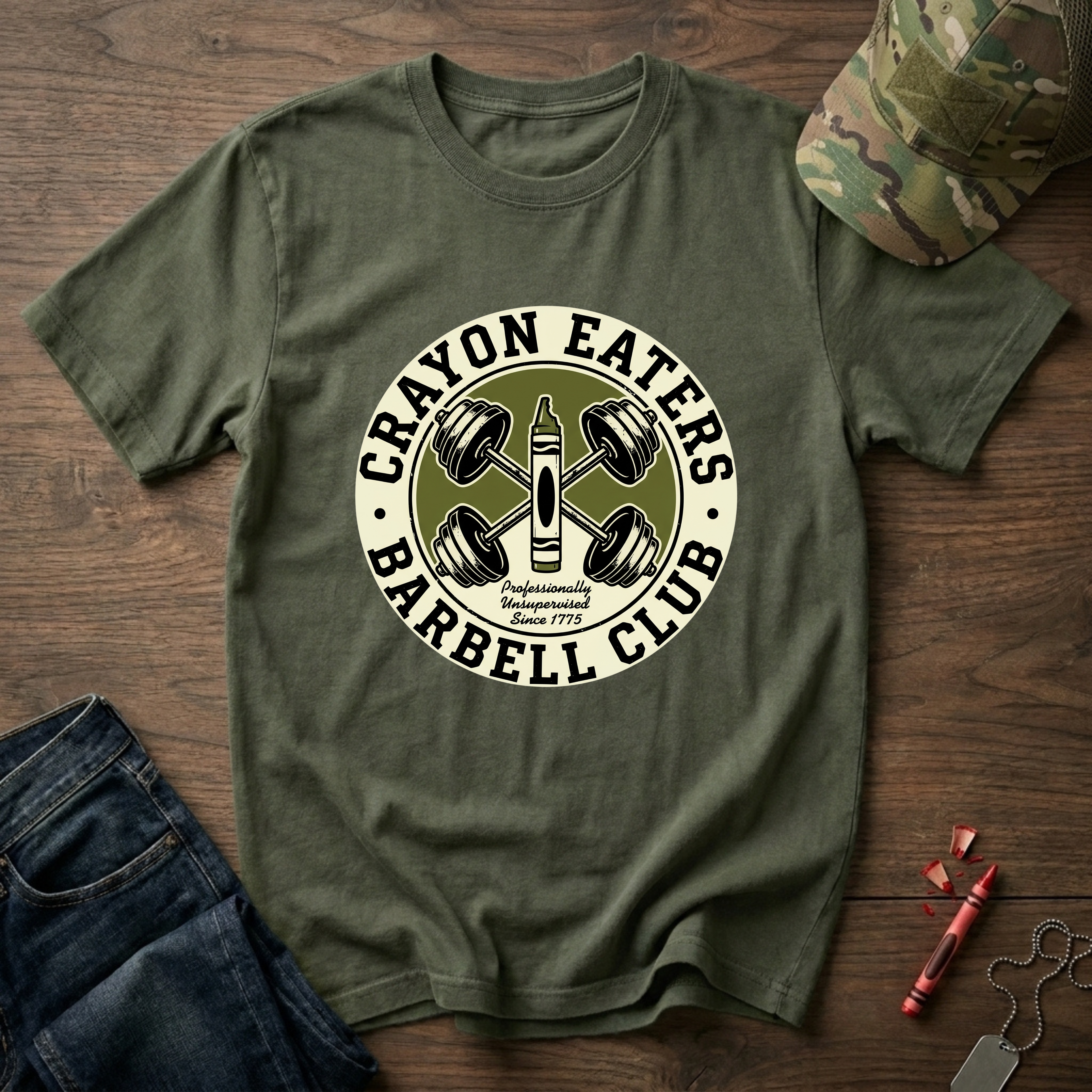 Crayon Eaters Barbell Club - Premium T-Shirt