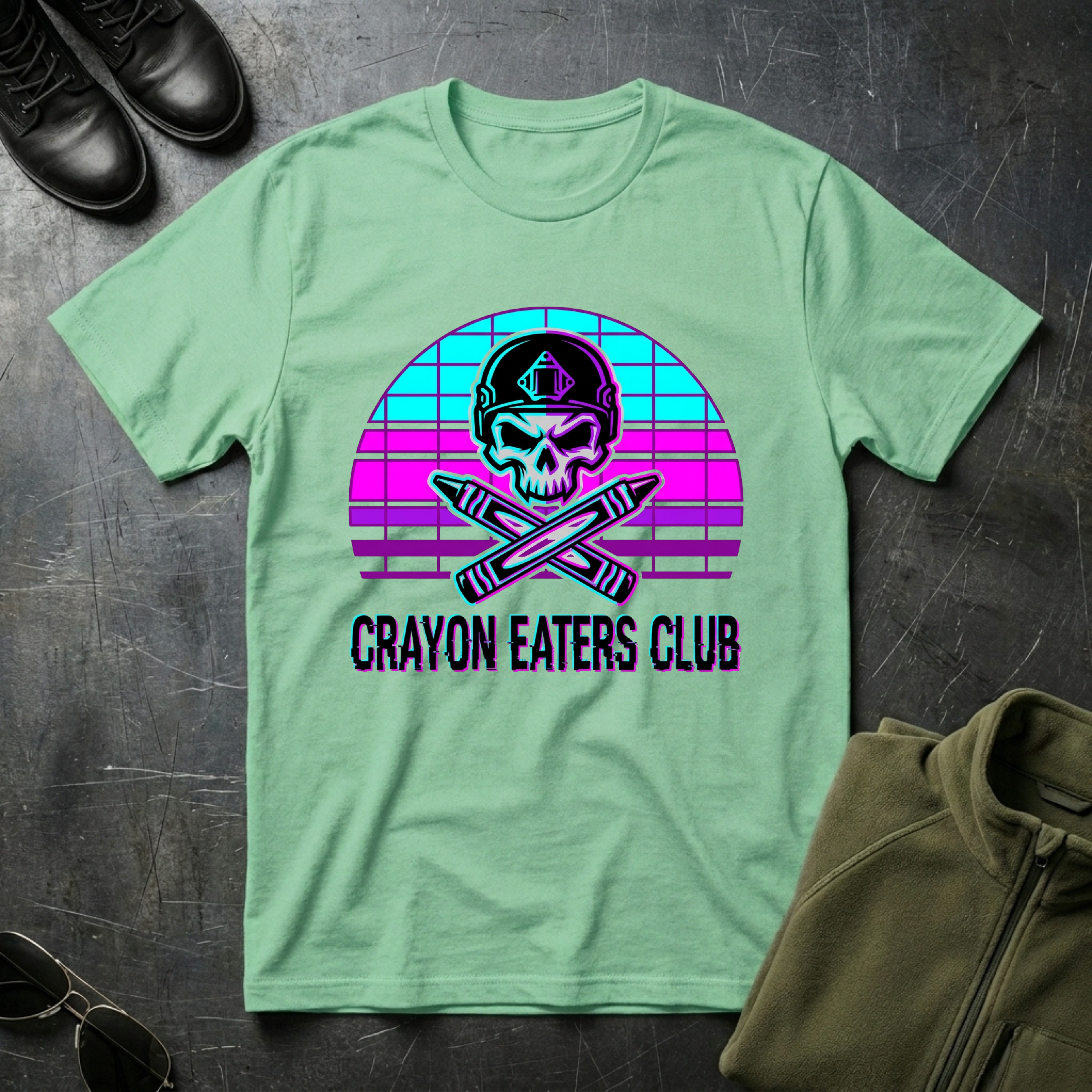 Retro Sun Cross Crayons - Premium T-Shirt
