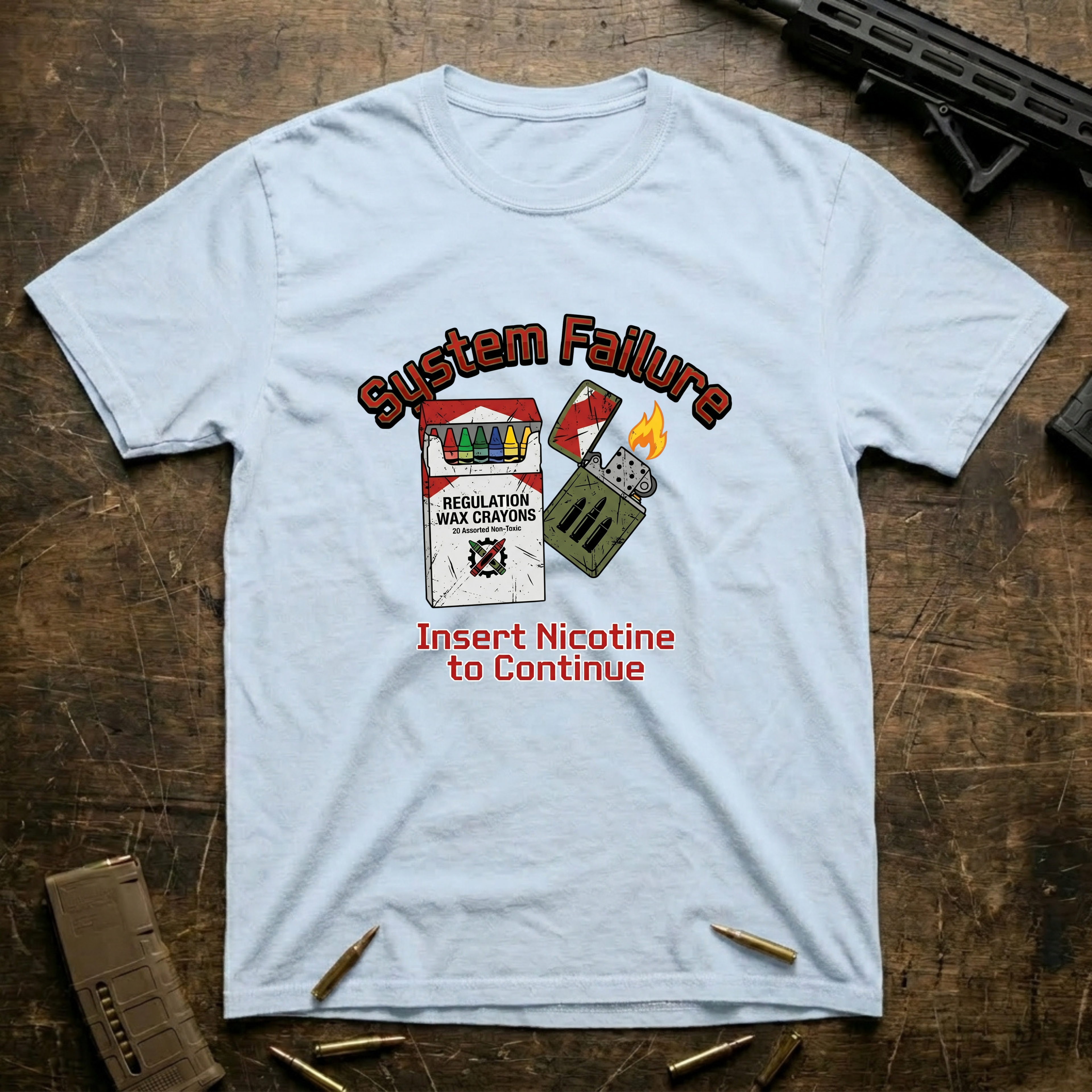 Insert Crayon to Continue - Premium T-Shirt