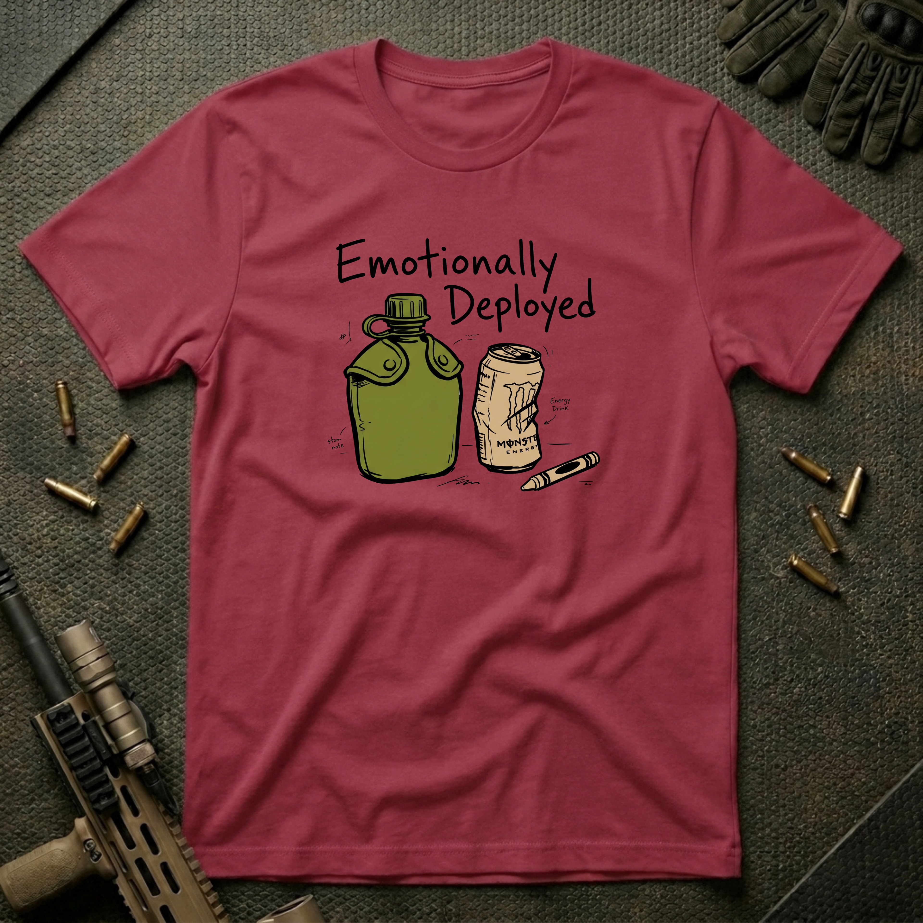 Emotionally Deployed Canteen & Can - Premium T-Shirt