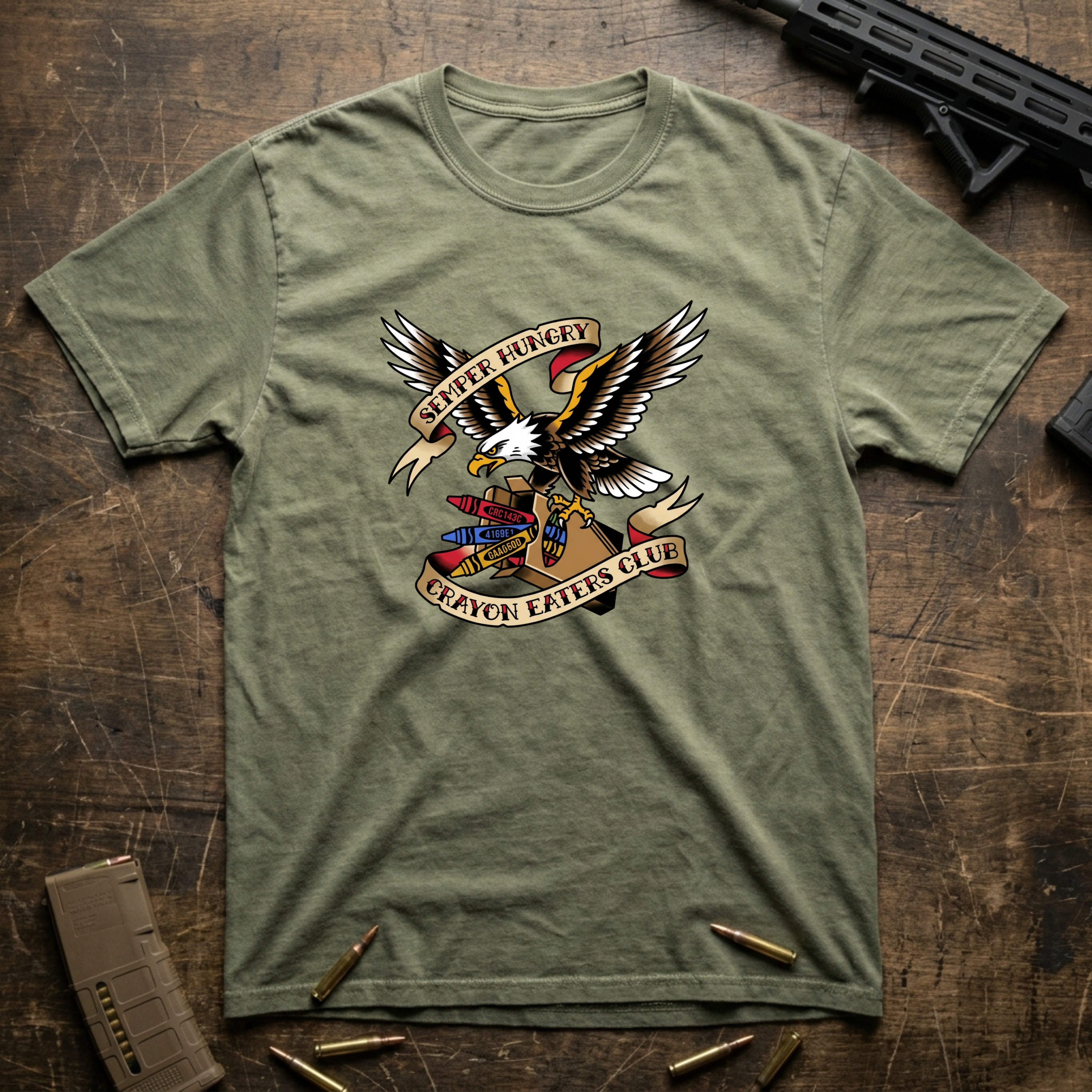 Eagle Tattoo Crayon Club - Premium T-Shirt