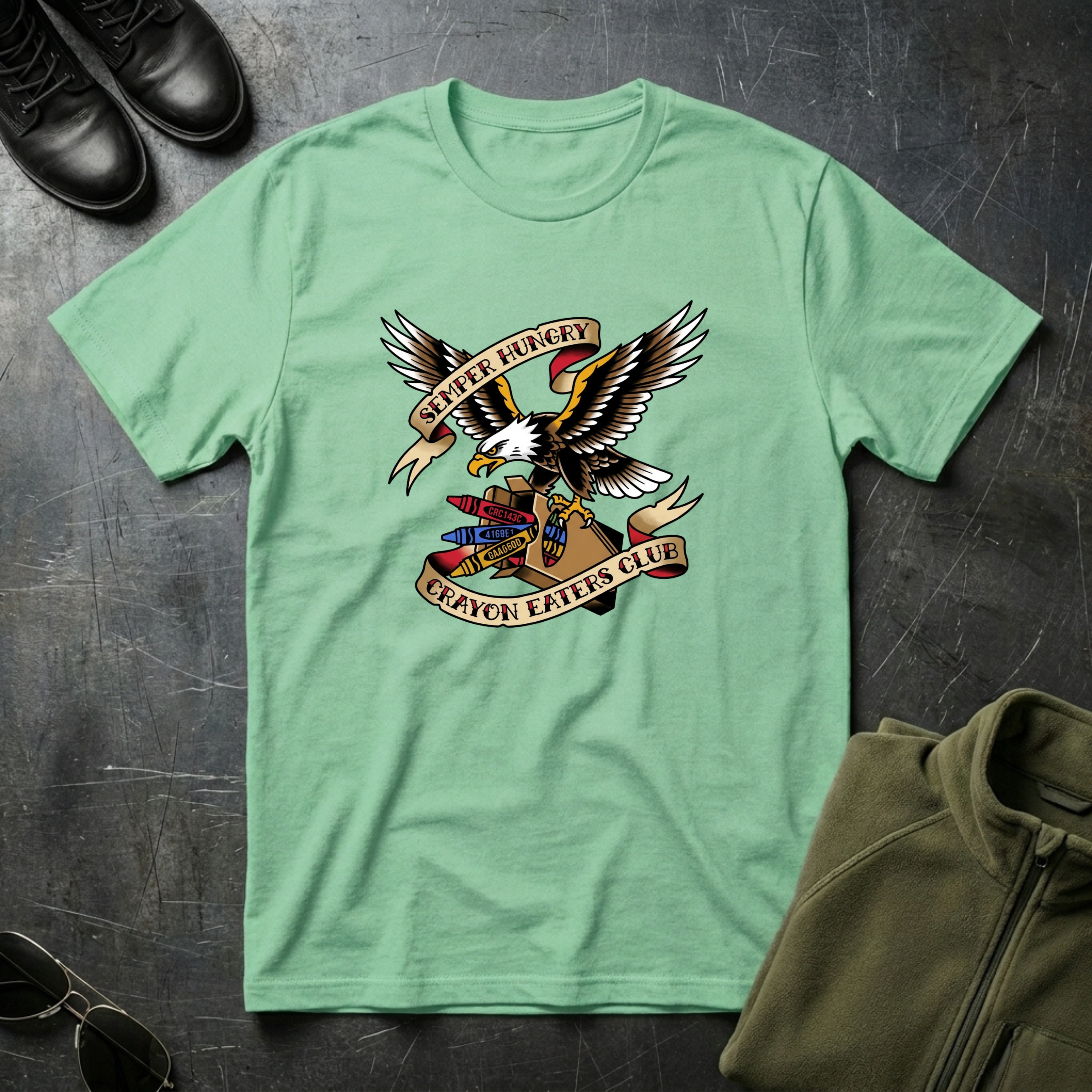 Eagle Tattoo Crayon Club - Premium T-Shirt