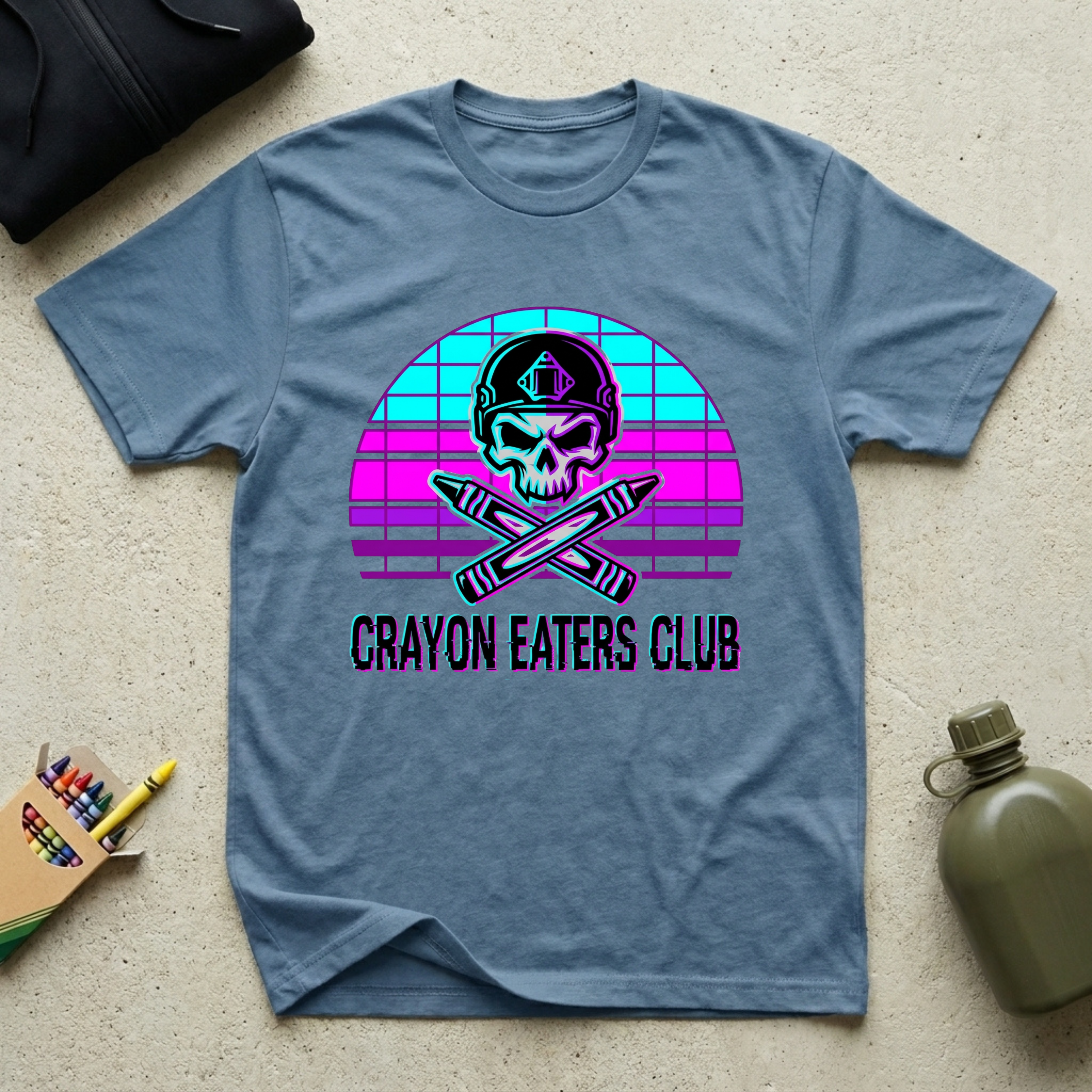 Retro Sun Cross Crayons - Premium T-Shirt
