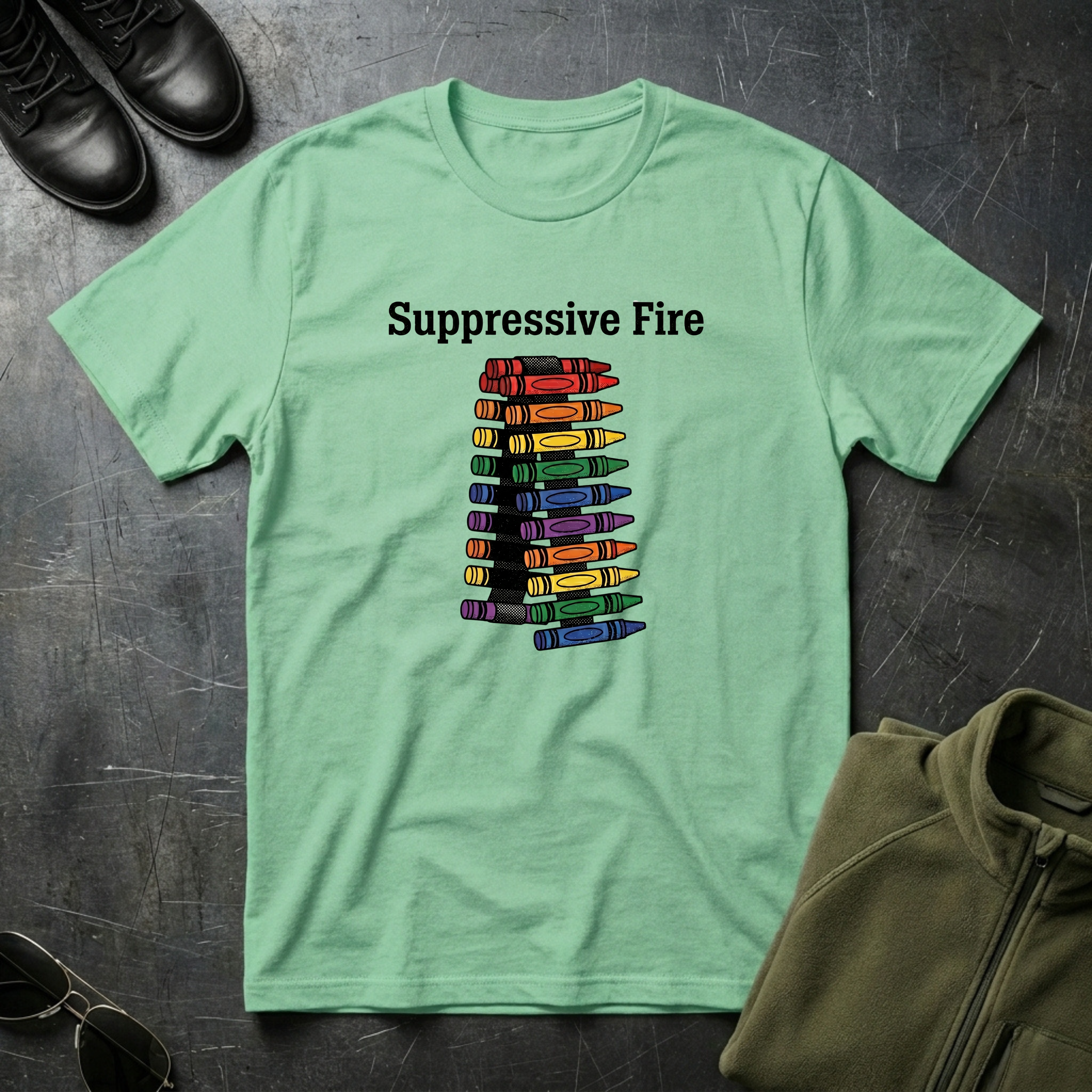 Belt Fed Crayons - Premium T-Shirt