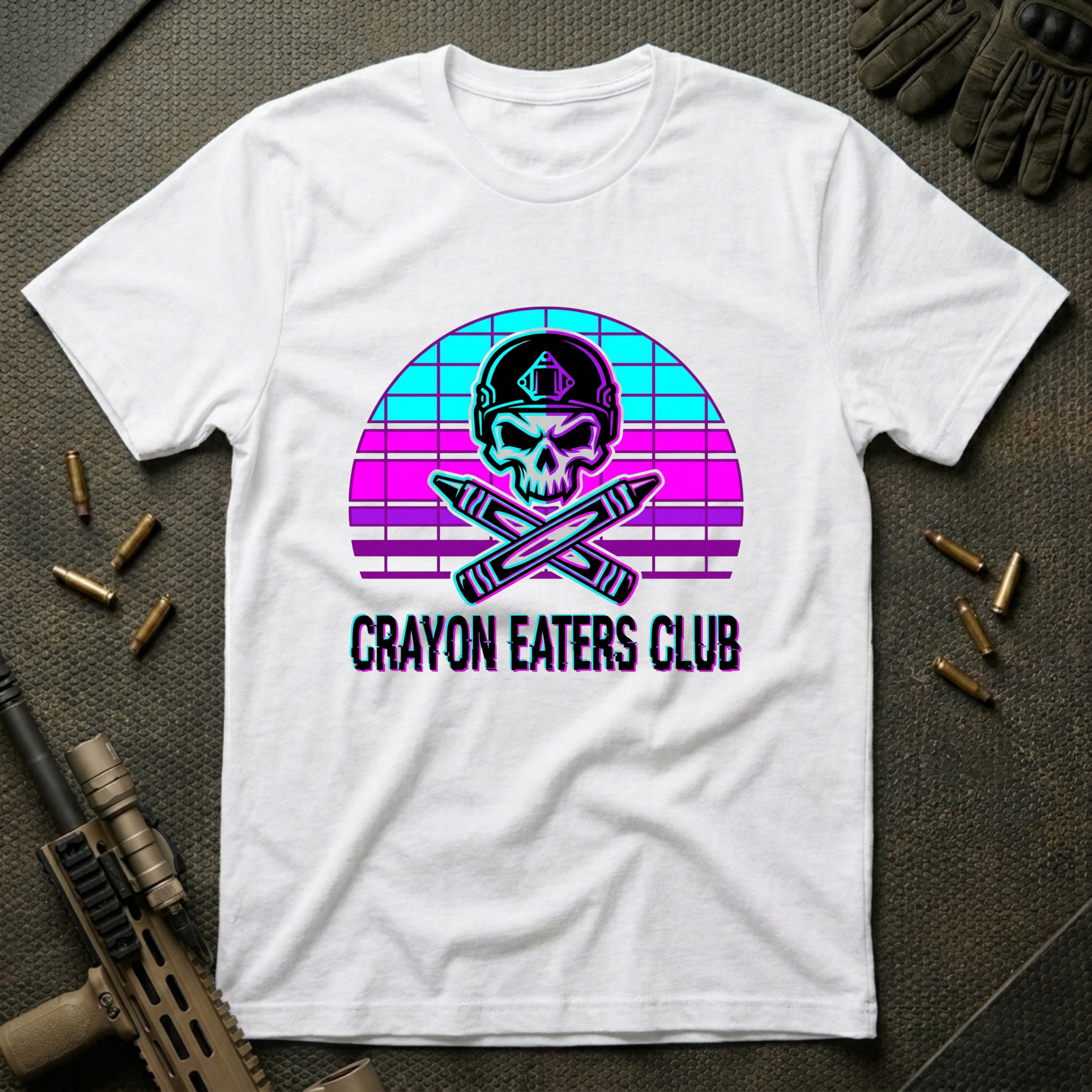 Retro Sun Cross Crayons - Premium T-Shirt