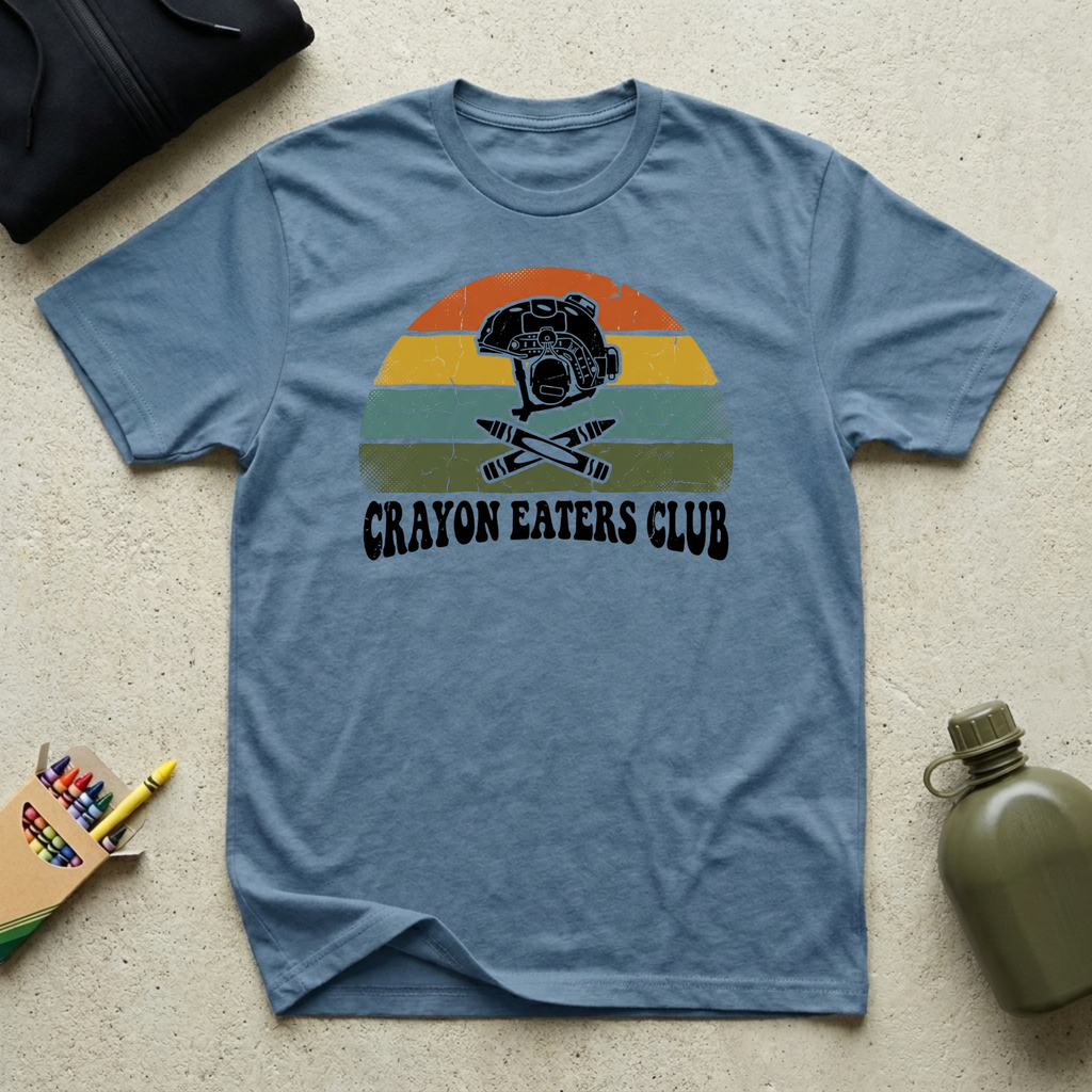 Retro Grunge Sunset Crayons - Premium T-Shirt