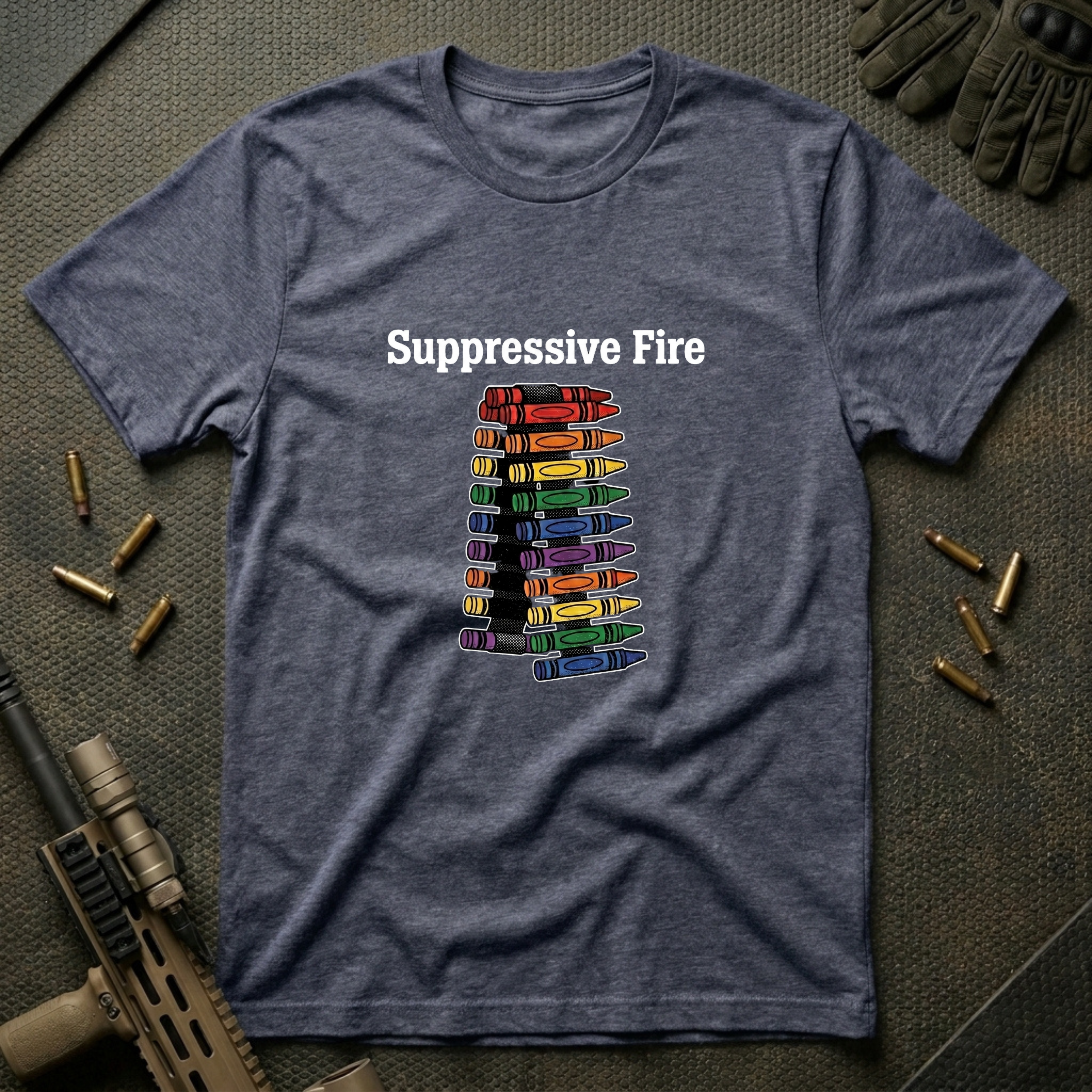 Belt Fed Crayons - Premium T-Shirt