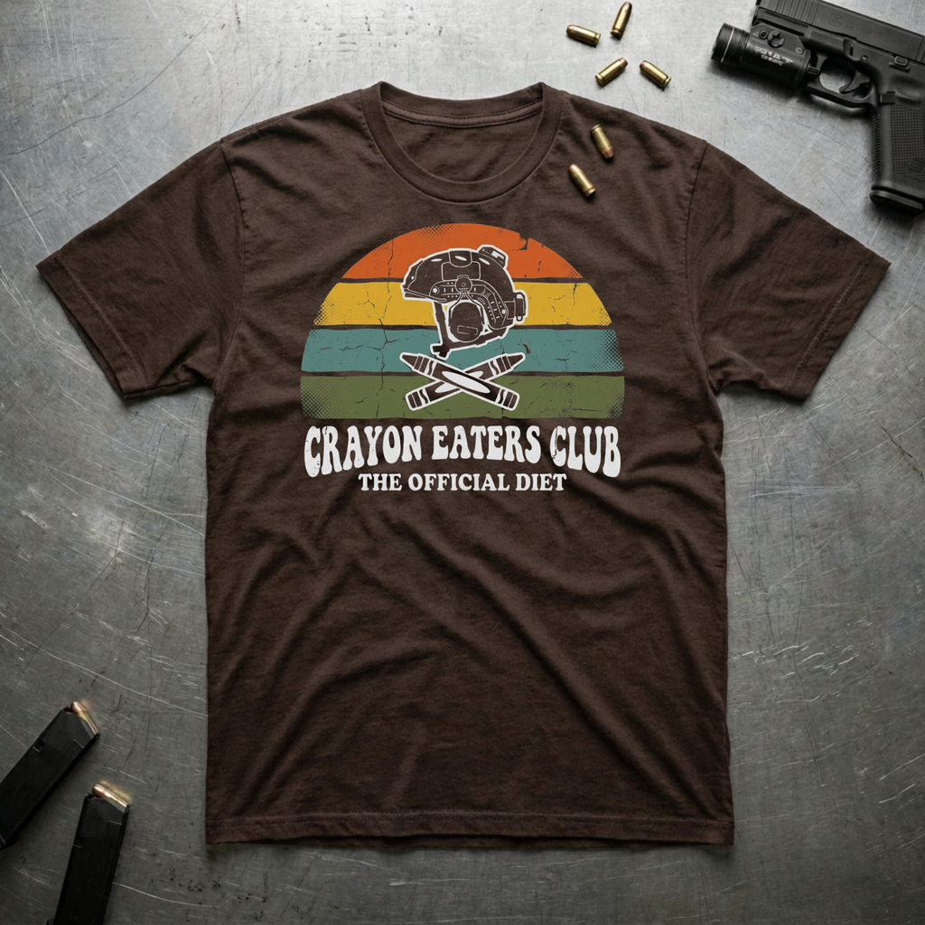 Retro Grunge Sunset Crayons - Premium T-Shirt