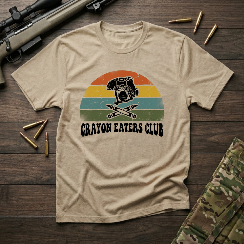 Retro Grunge Sunset Crayons - Premium T-Shirt